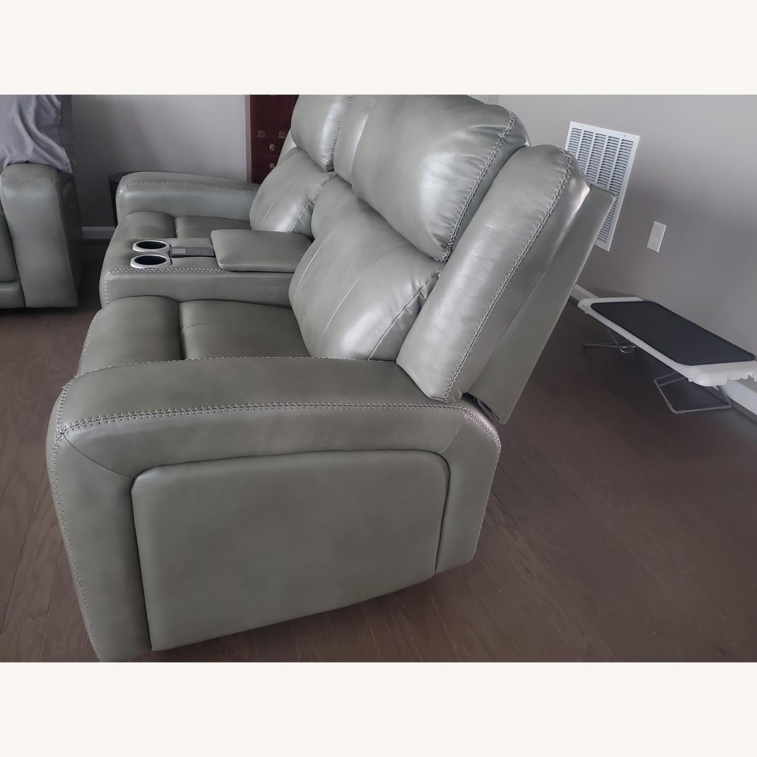 Gray Leather Sofa - image-3