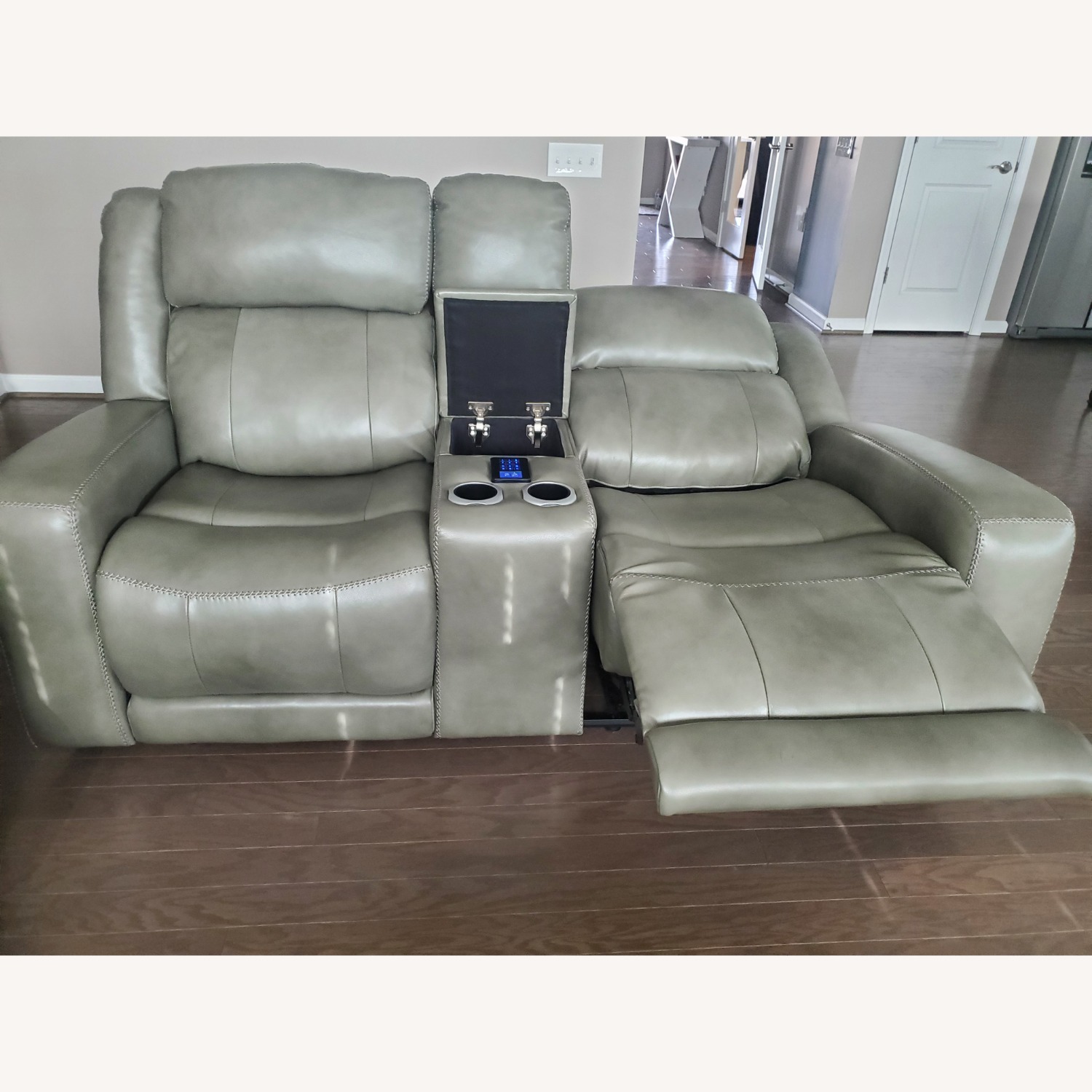 Gray Leather Sofa - image-6