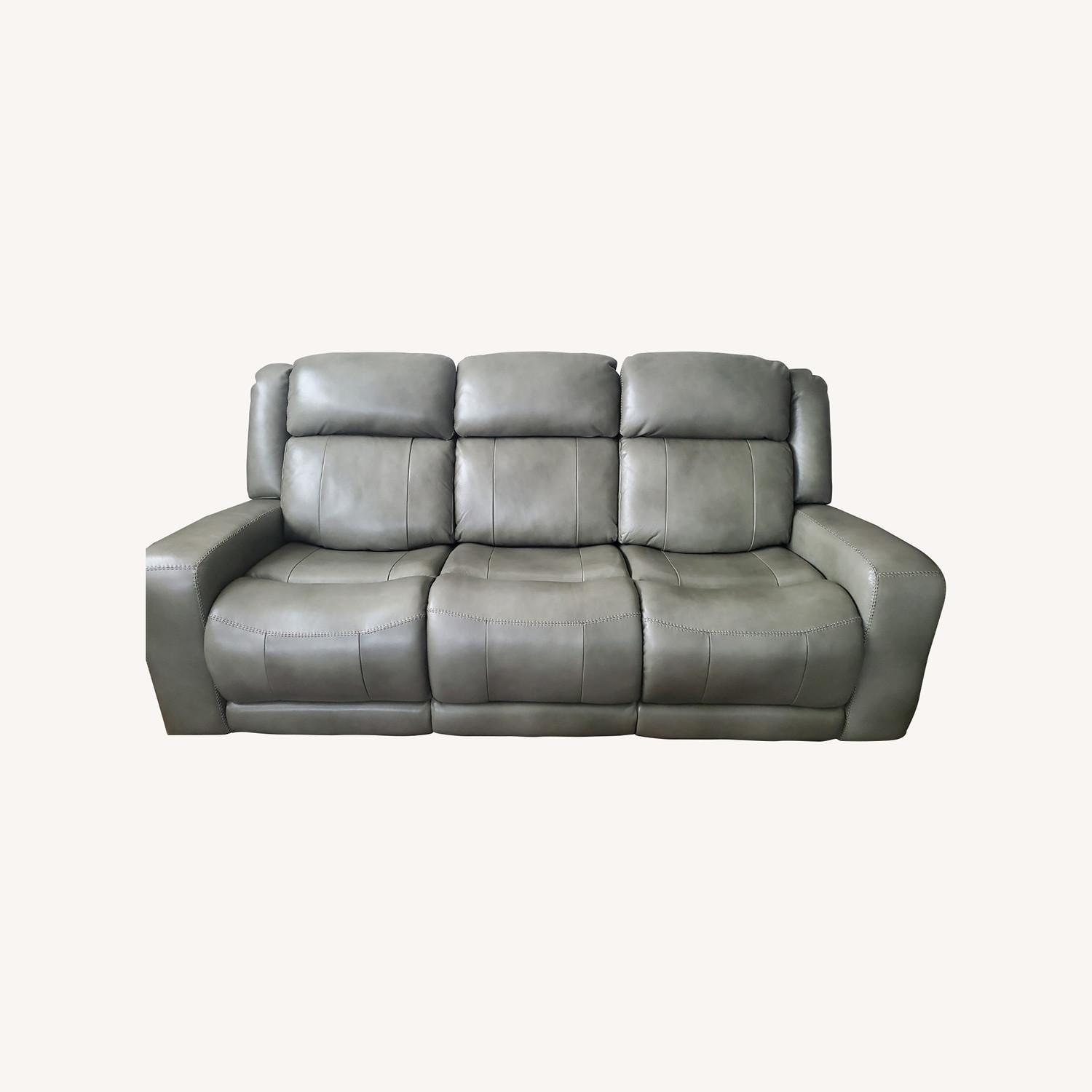 Gray Leather Sofa - image-0