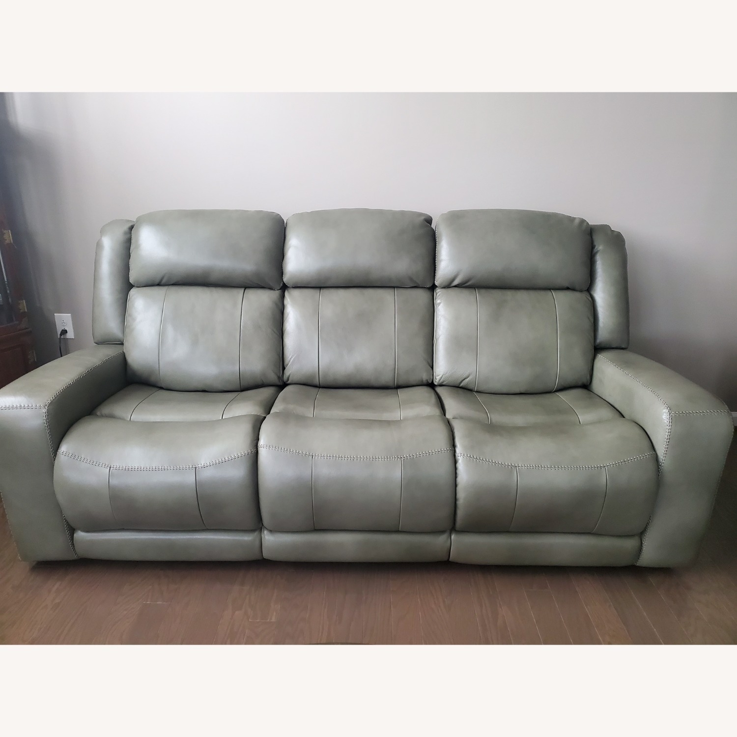 Gray Leather Sofa - image-1