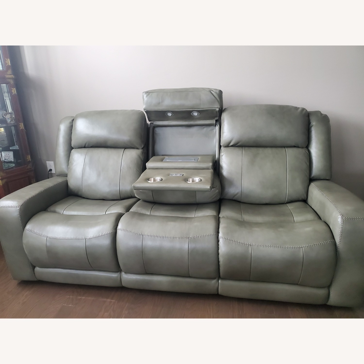 Gray Leather Sofa - image-2