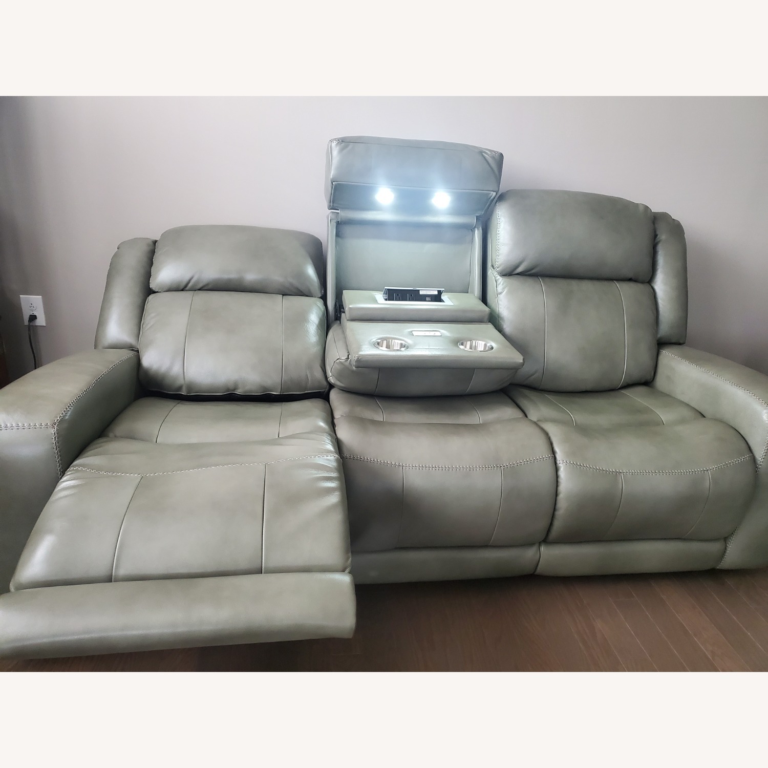 Gray Leather Sofa - image-4