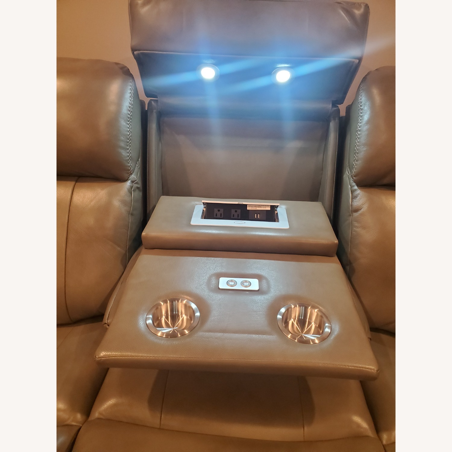 Gray Leather Sofa - image-5