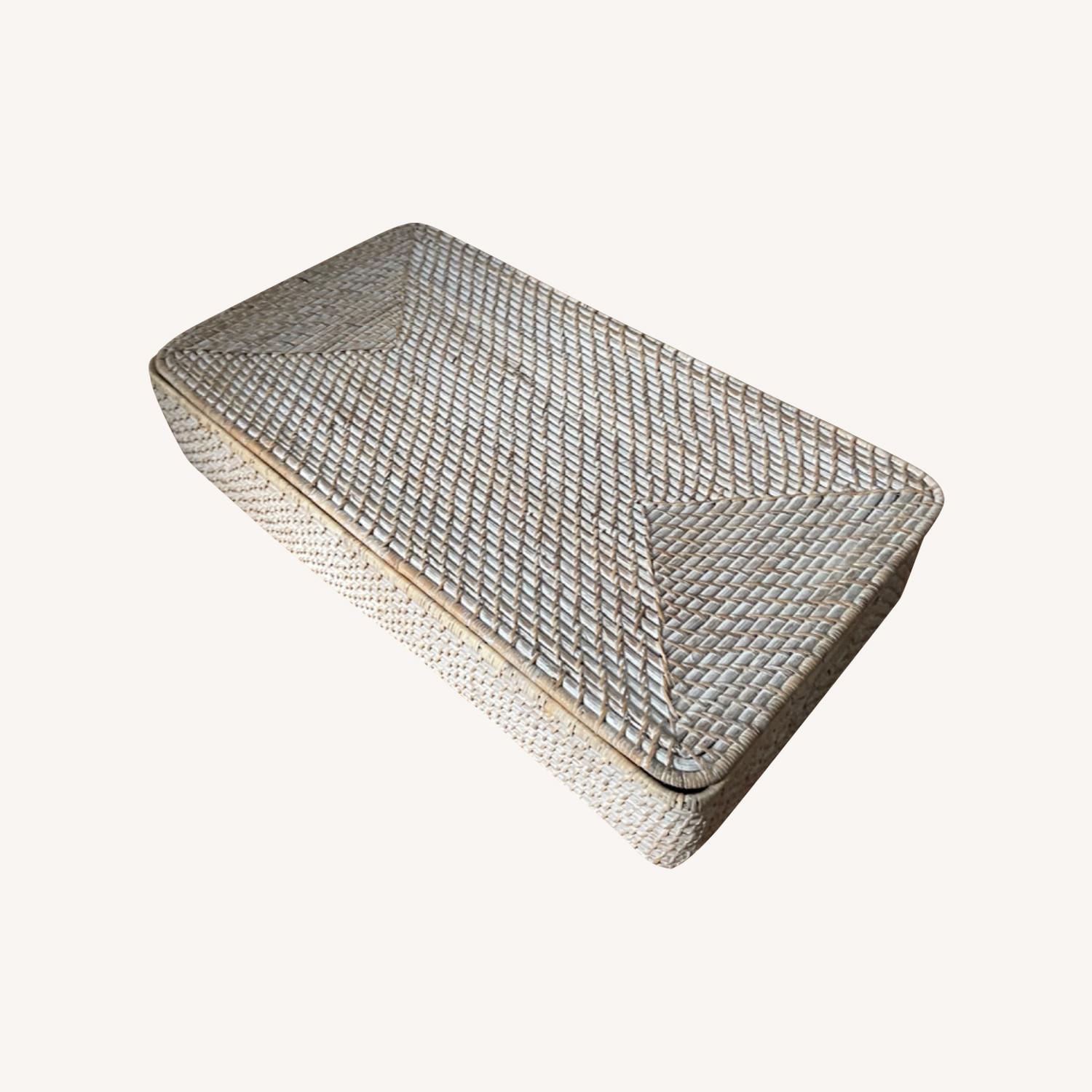 West Elm Modern Weave Rattan Lidded Basket - image-0