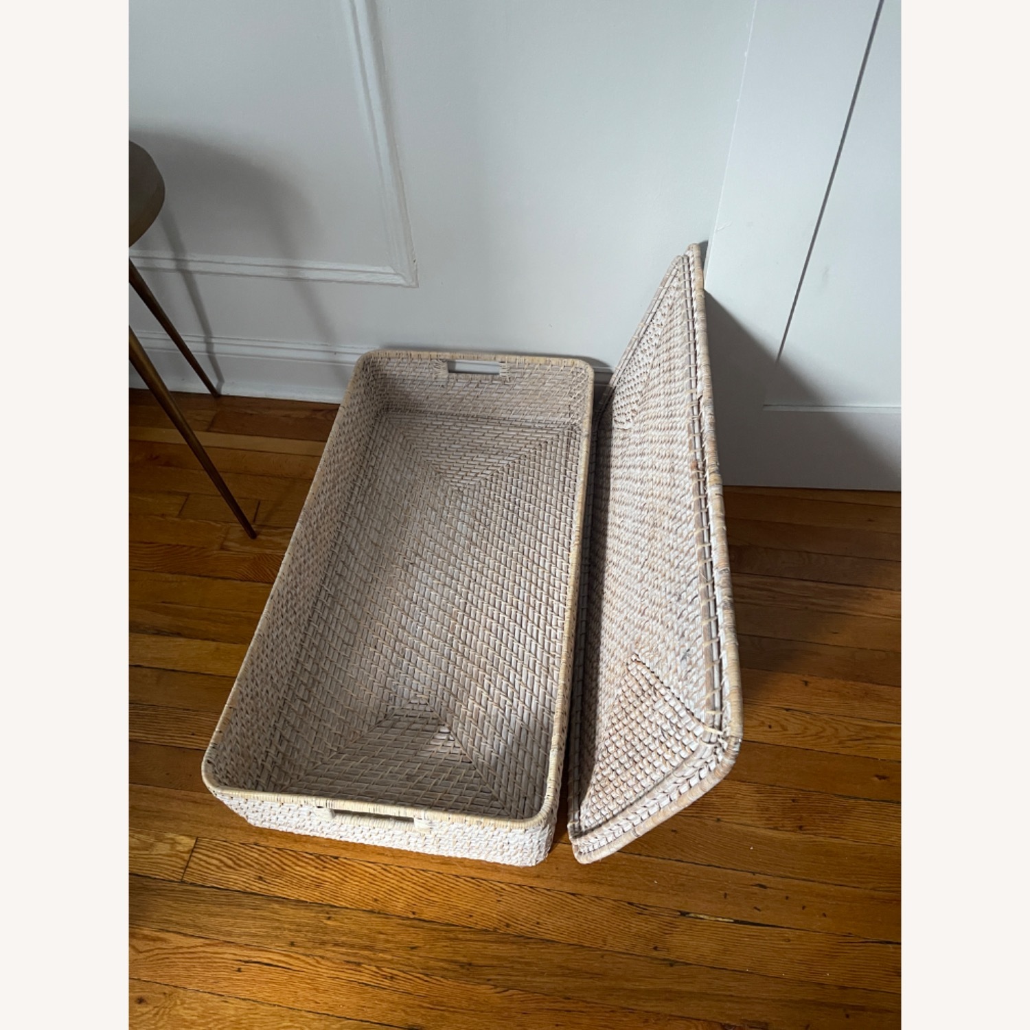 West Elm Modern Weave Rattan Lidded Basket - image-2