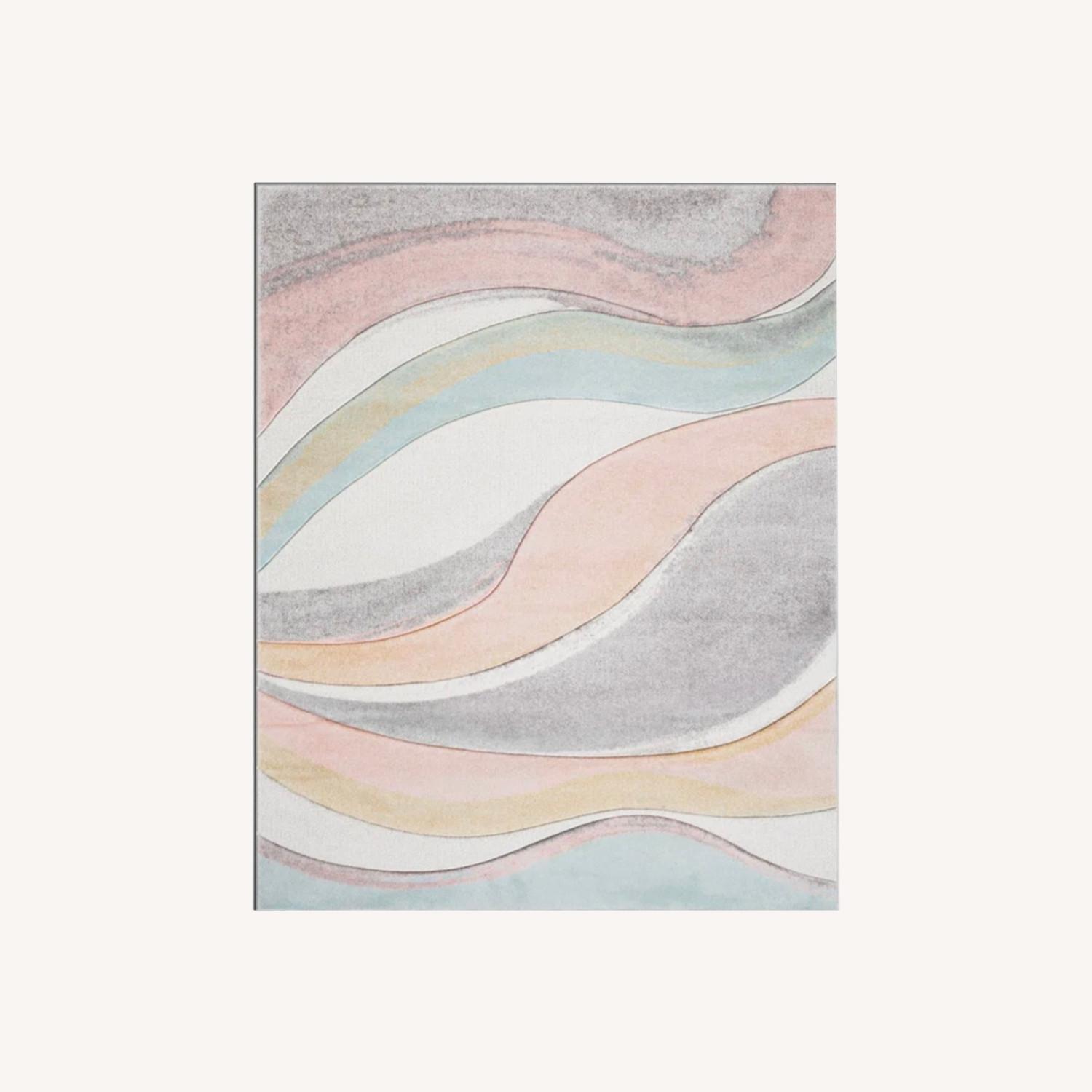 Large Area Rug - Abstract Gray/Pink/Cream - image-0