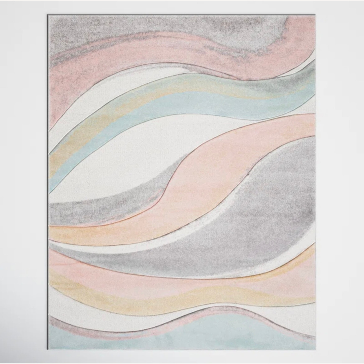 Large Area Rug - Abstract Gray/Pink/Cream - image-1