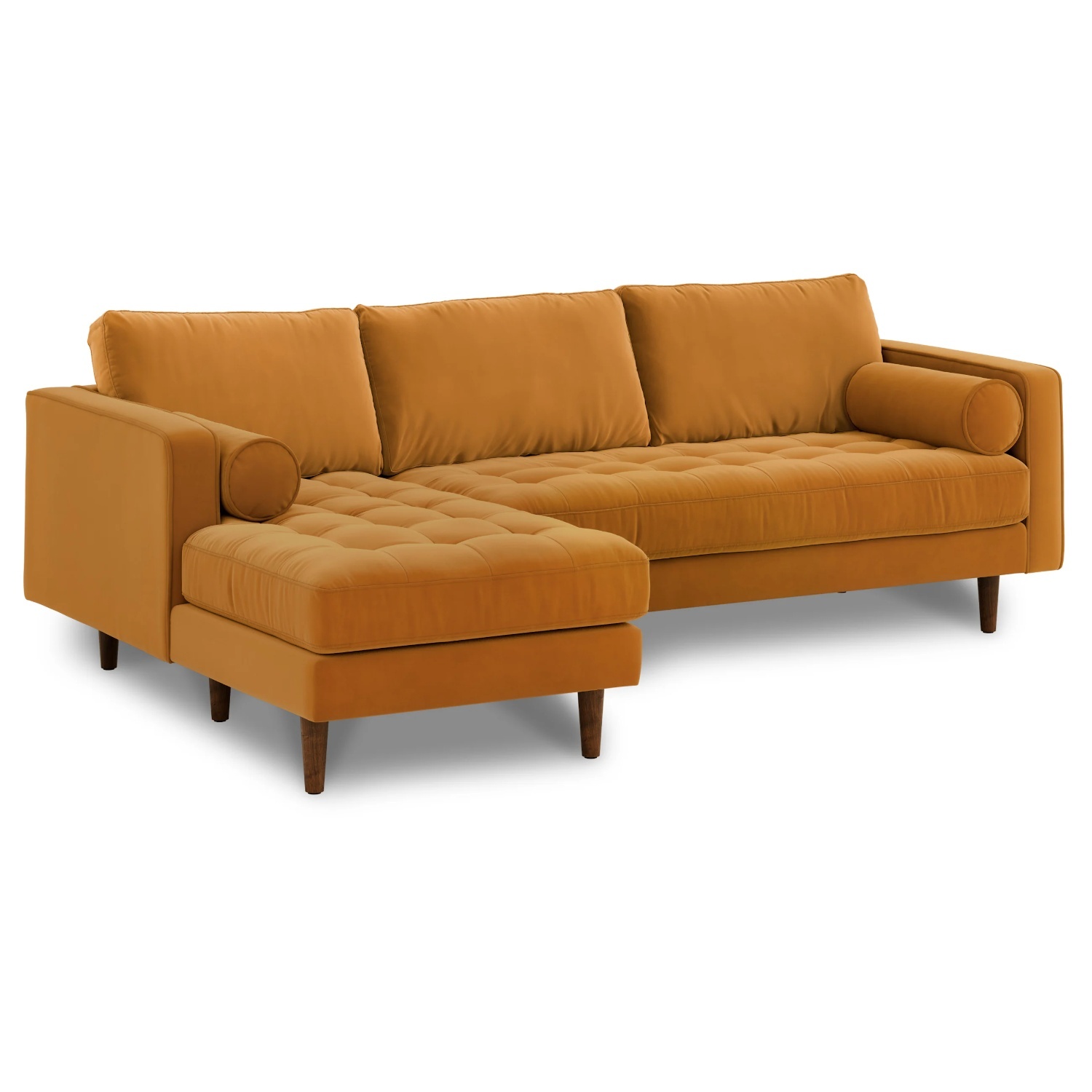Article Sven 2+chaise Sofa in Sold Out Mustard Velvet - image-7