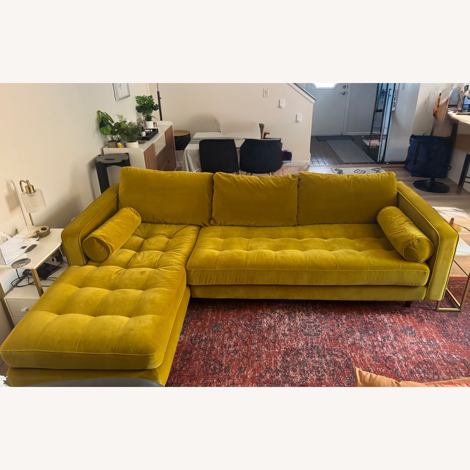 Article Sven 2+chaise Sofa in Sold Out Mustard Velvet - image-2
