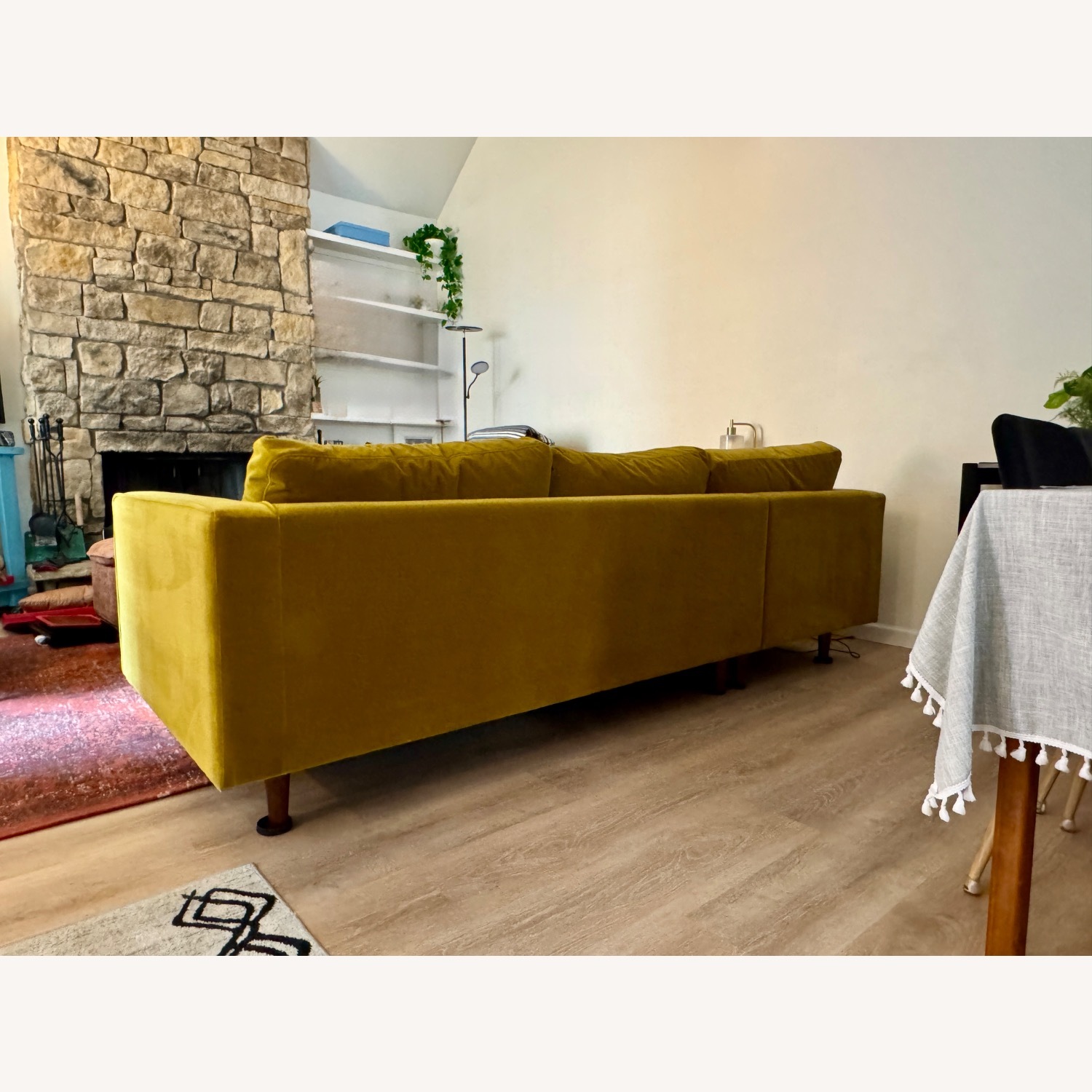 Article Sven 2+chaise Sofa in Sold Out Mustard Velvet - image-4