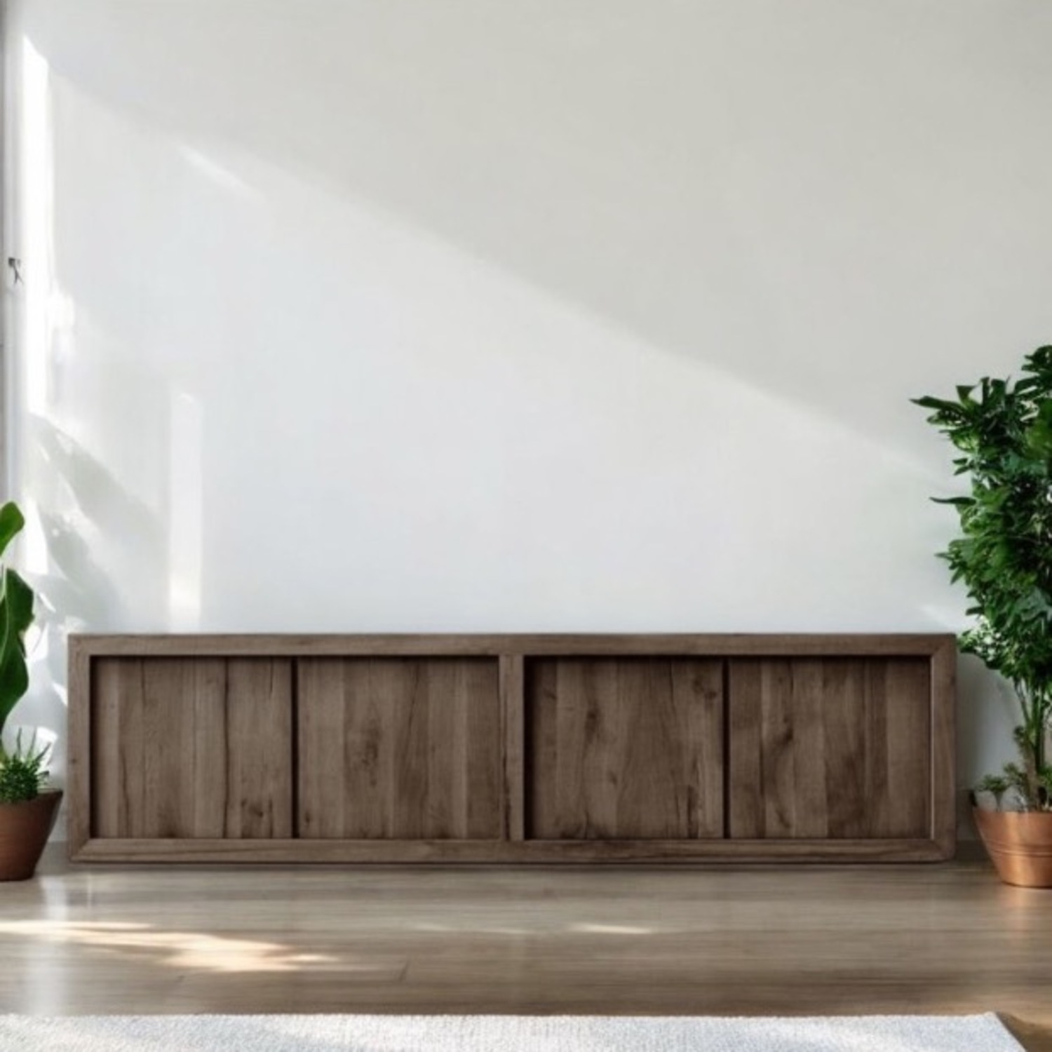 Reclaimed Brown Oak 4-Door Media Console - image-1
