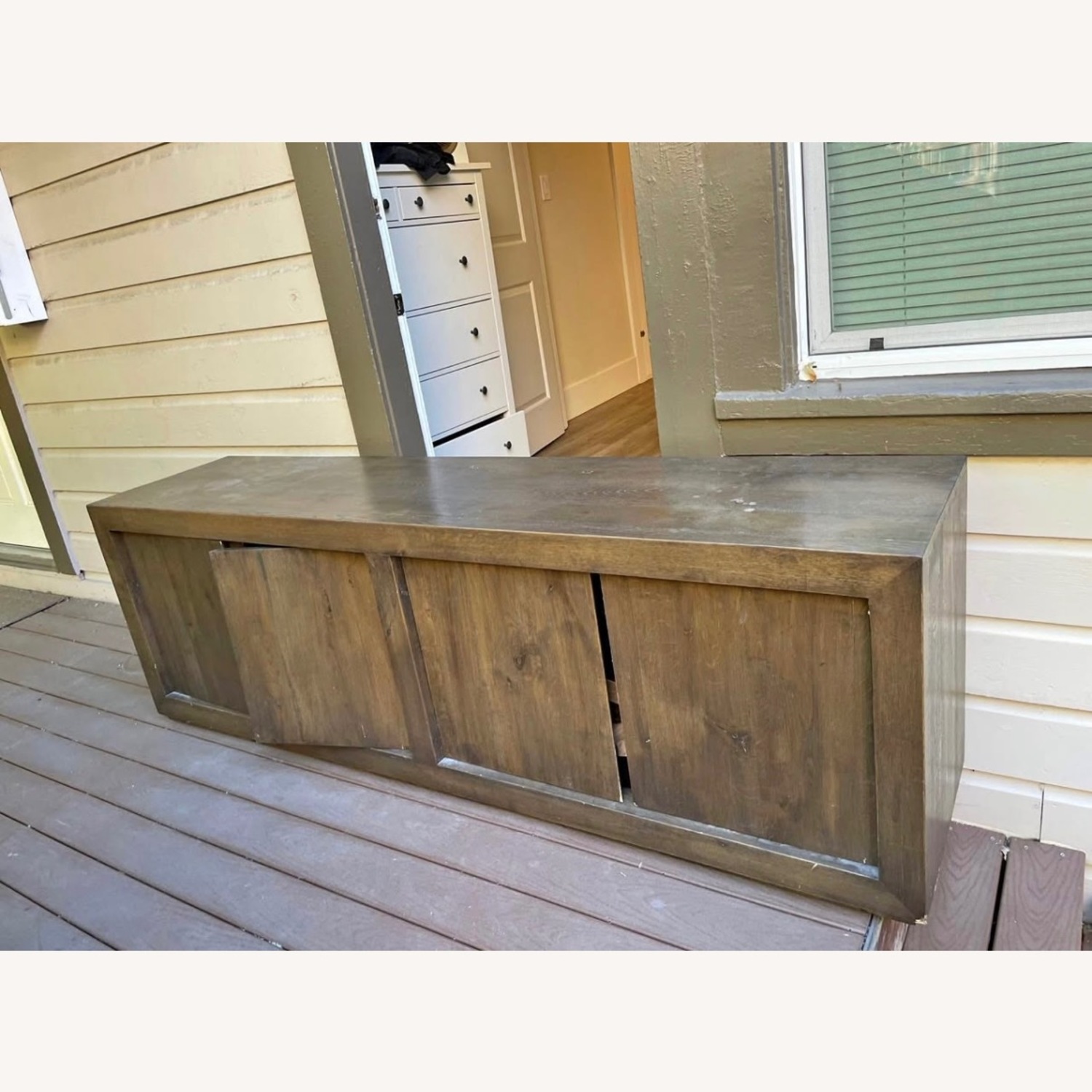 Reclaimed Brown Oak 4-Door Media Console - image-3