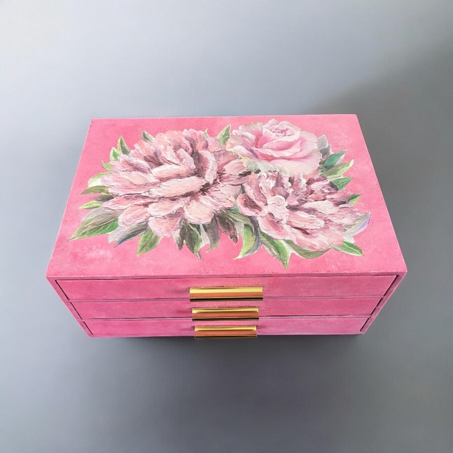 Wide Jewelry Box w 3 Drawers - image-10