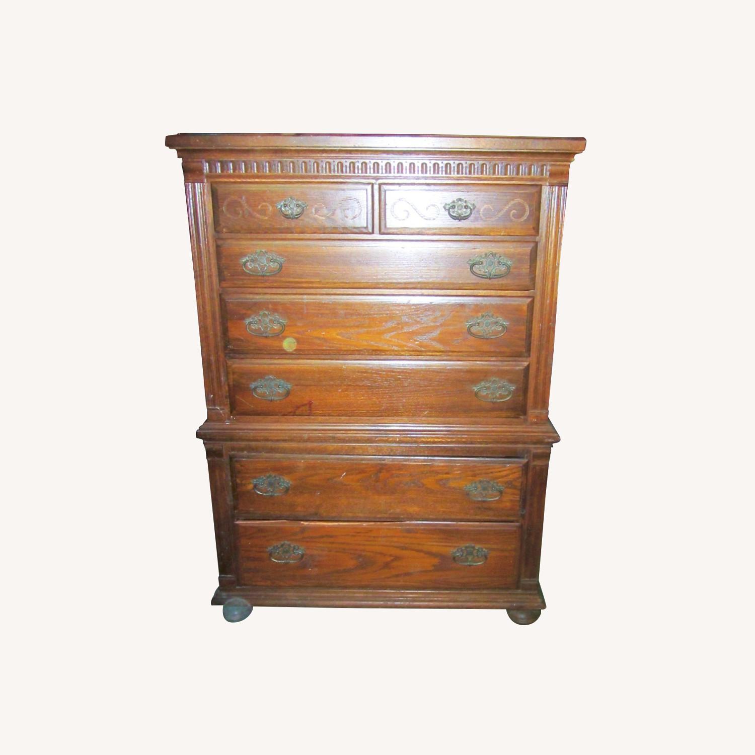 VTG Ethan Allen Tall Gents Dresser, 7 Drawers - image-0