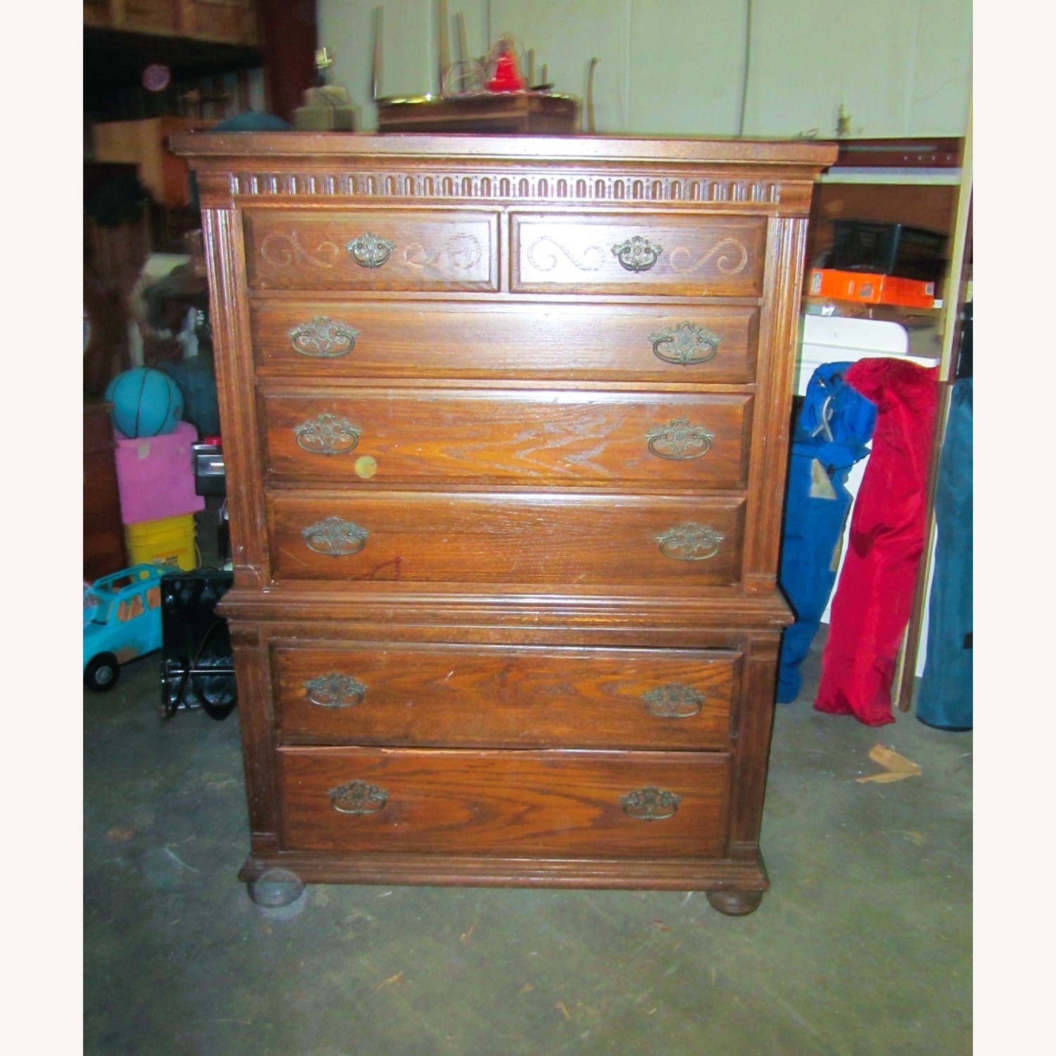 VTG Ethan Allen Tall Gents Dresser, 7 Drawers - image-1