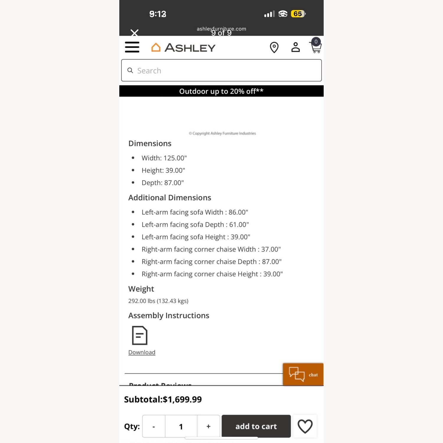 Cambri 2 Piece Sectional with Chaise & Ottoman - image-9