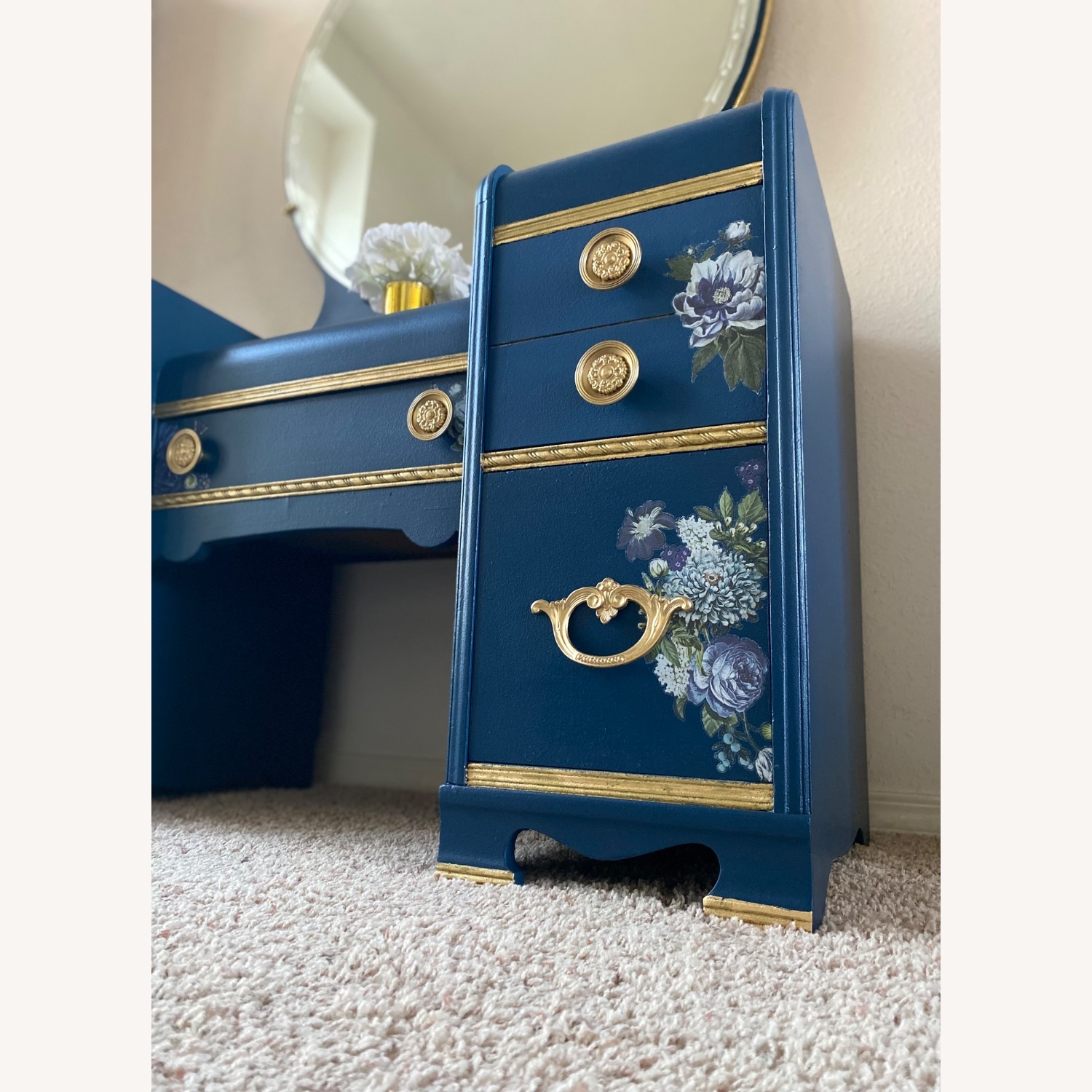 Antique Art Deco Waterfall Vanity - image-6