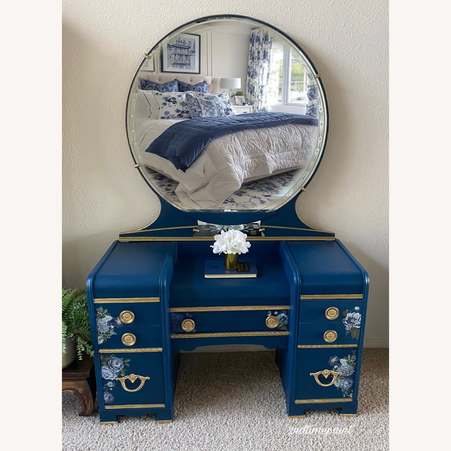 Antique Art Deco Waterfall Vanity - image-5