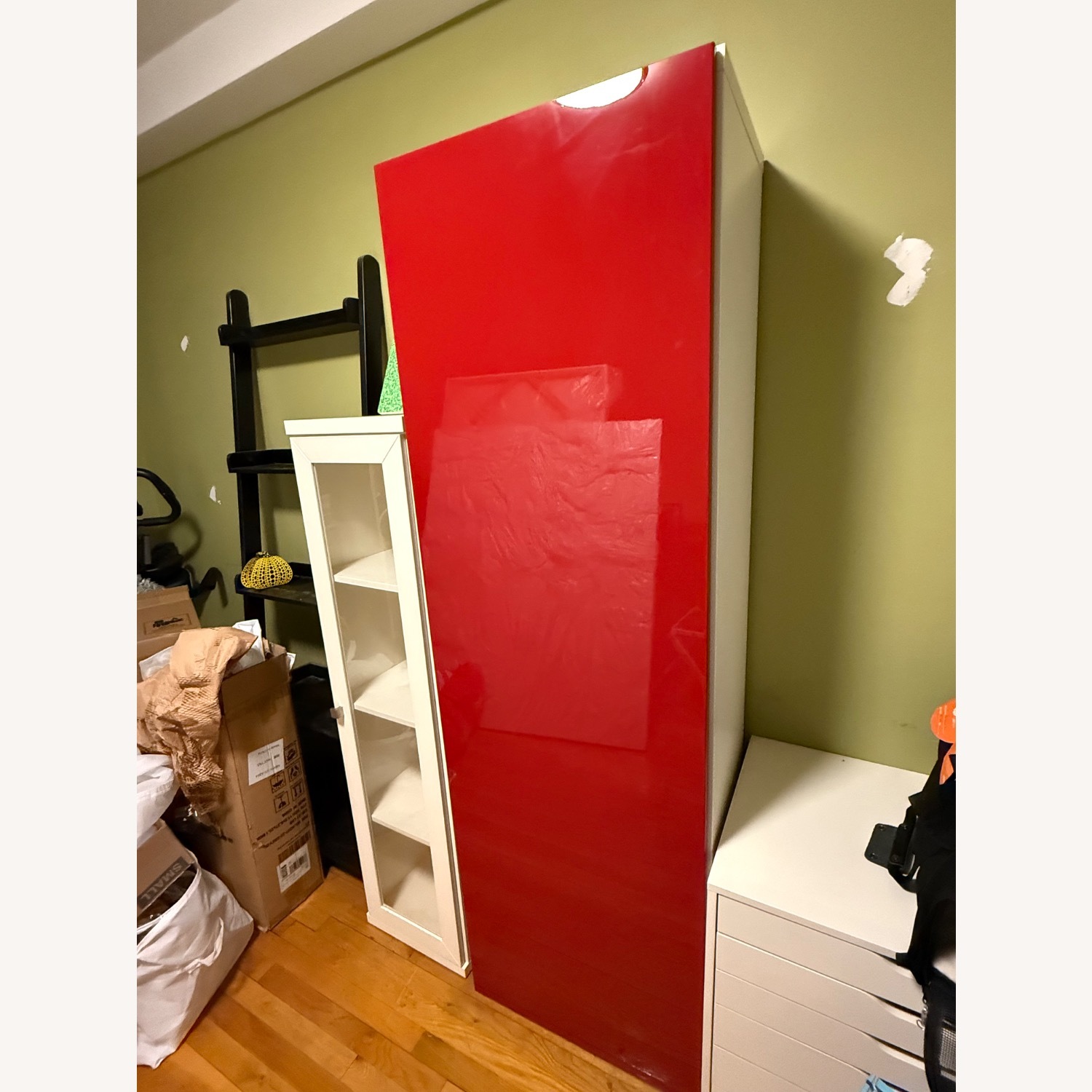 Billy Shiny Red Door on White Bookcase - image-1