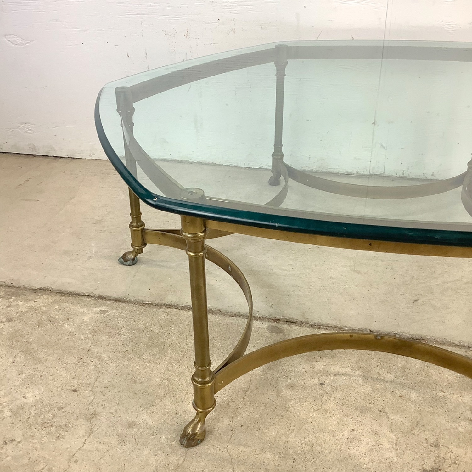 Vintage Modern Brass and Glass Coffee Table - image-5