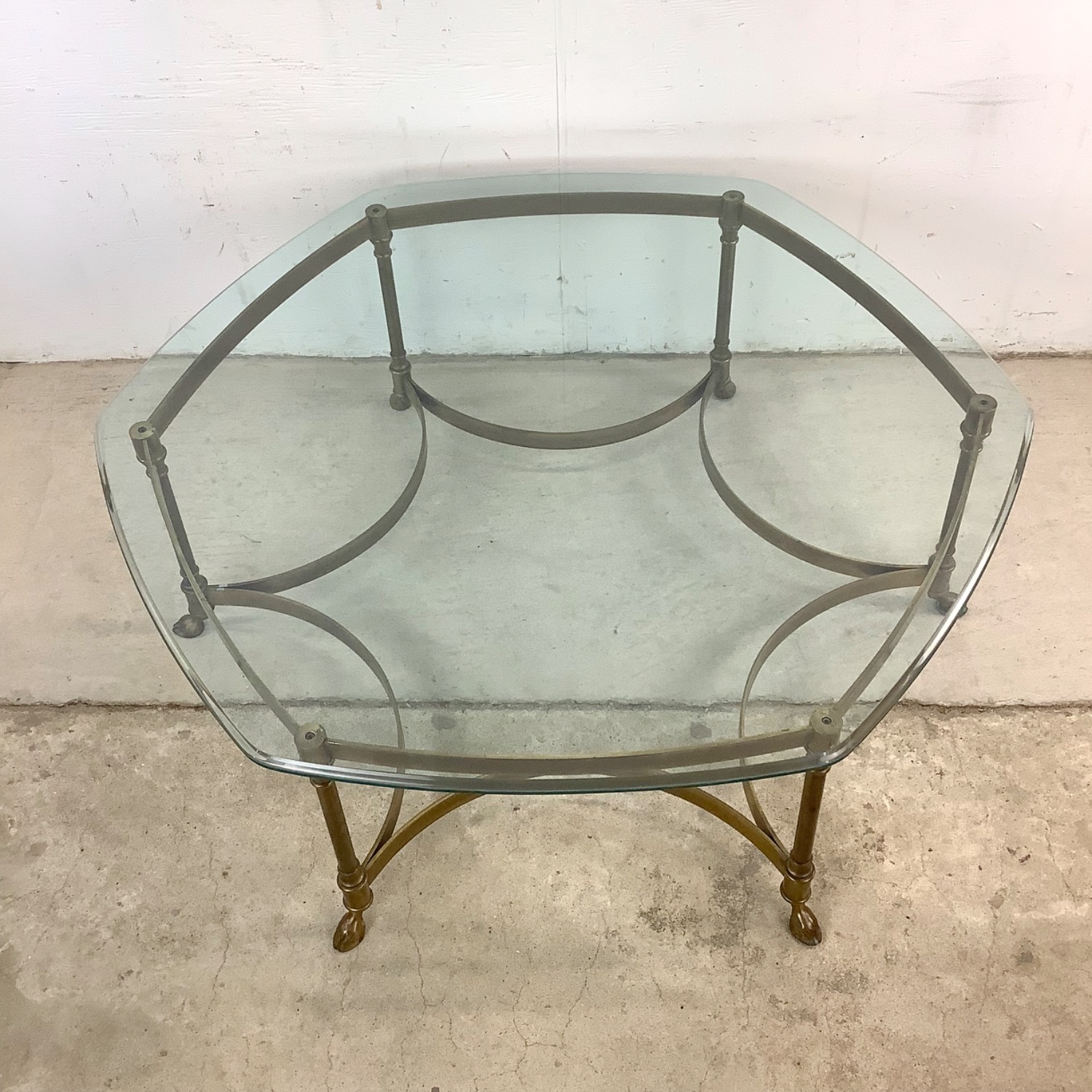 Vintage Modern Brass and Glass Coffee Table - image-2
