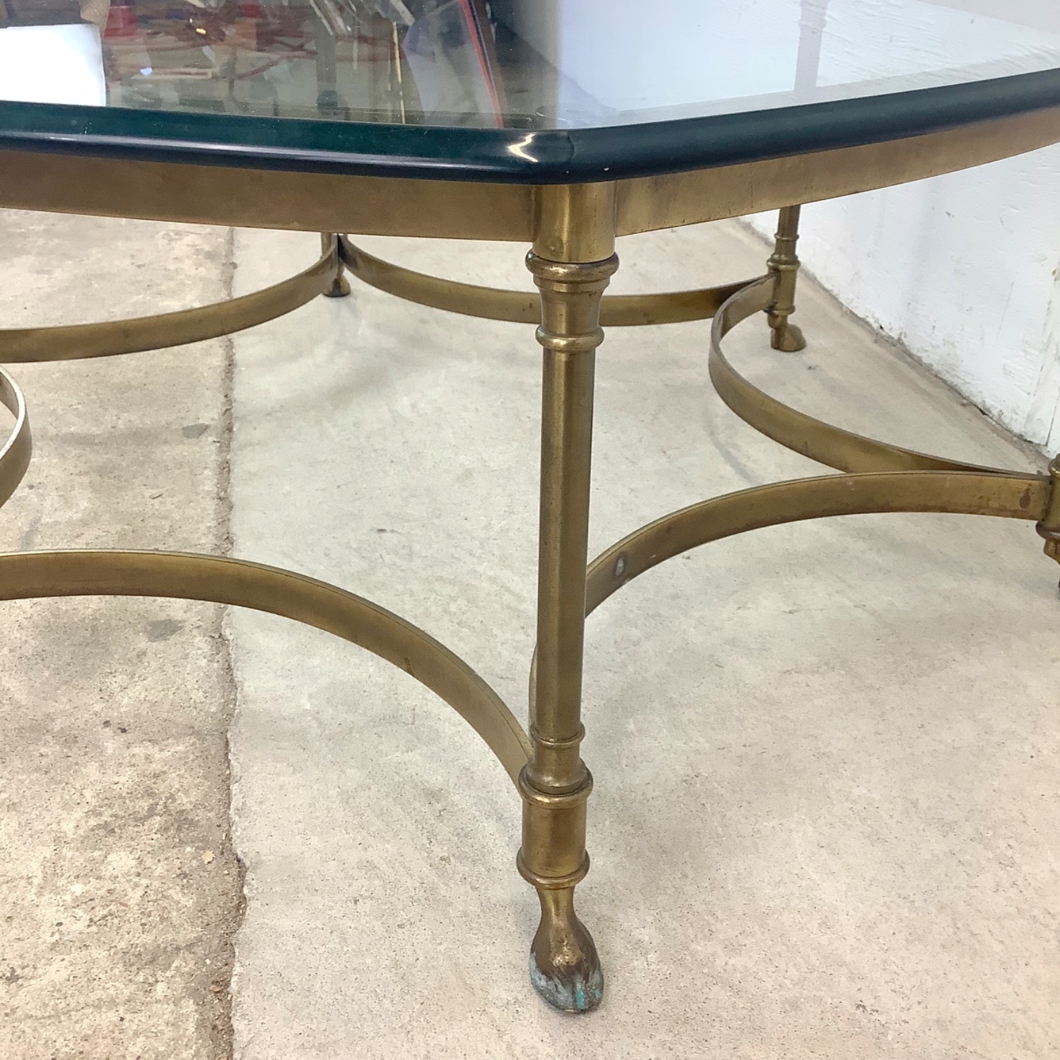 Vintage Modern Brass and Glass Coffee Table - image-10
