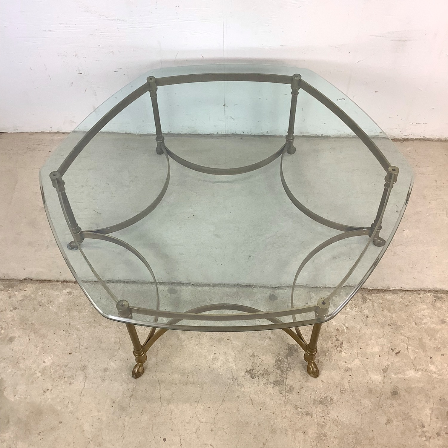 Vintage Modern Brass and Glass Coffee Table - image-4