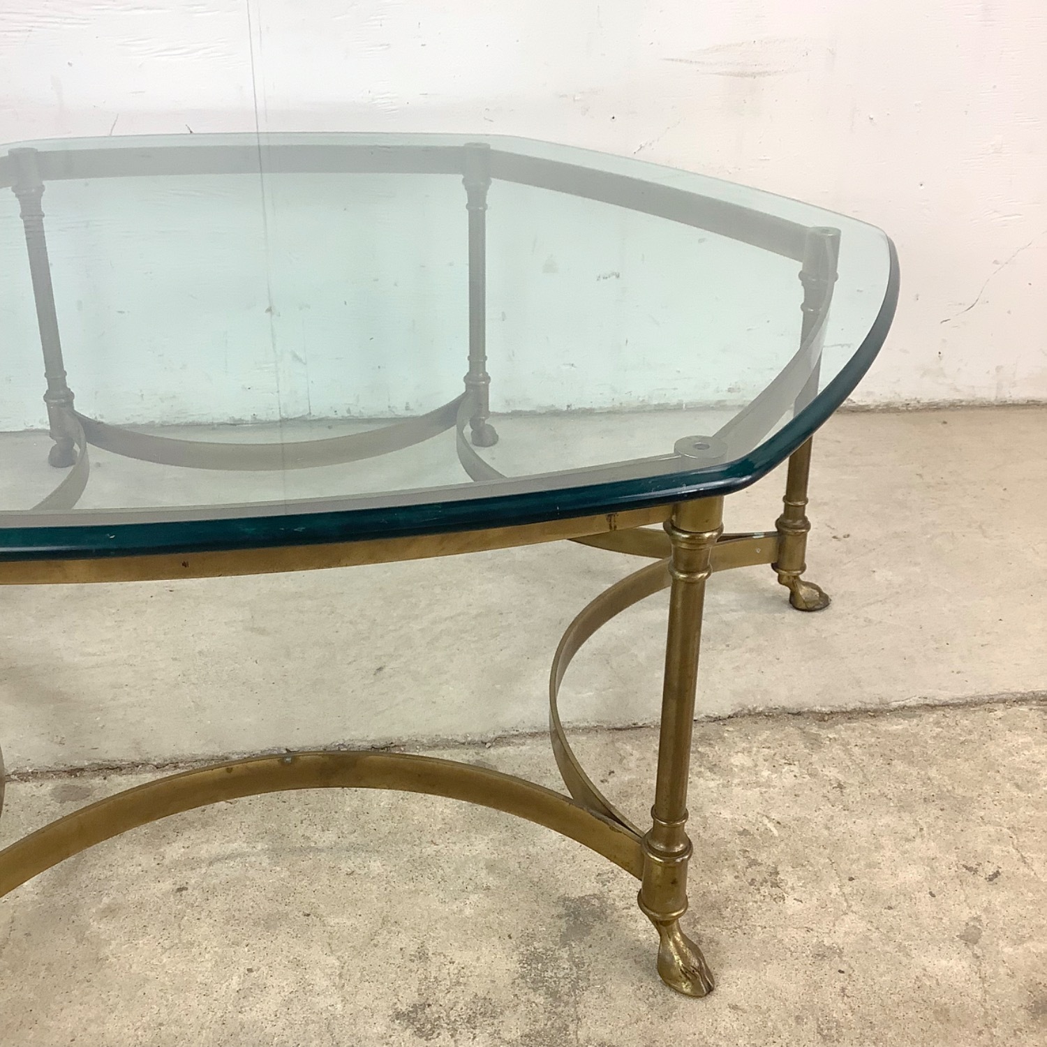 Vintage Modern Brass and Glass Coffee Table - image-6
