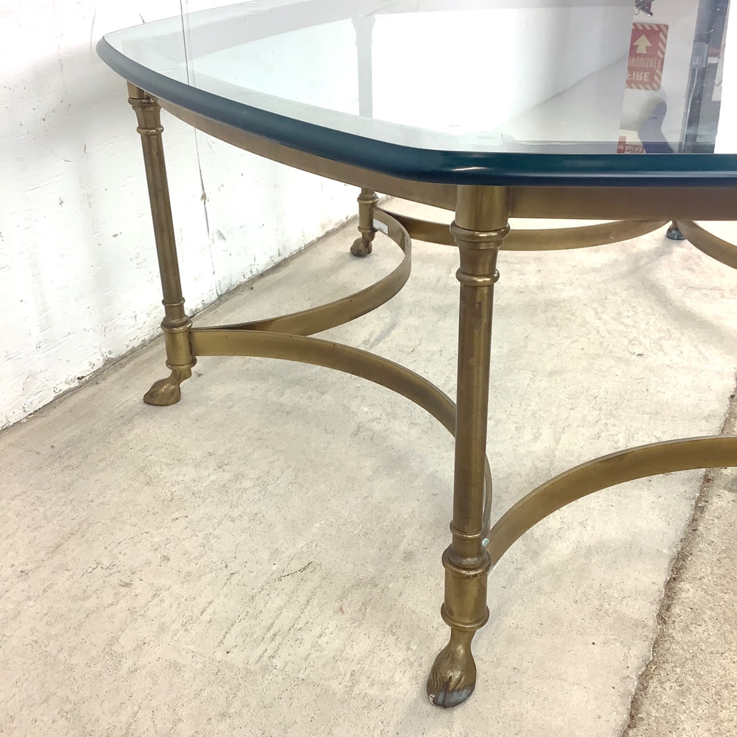 Vintage Modern Brass and Glass Coffee Table - image-11