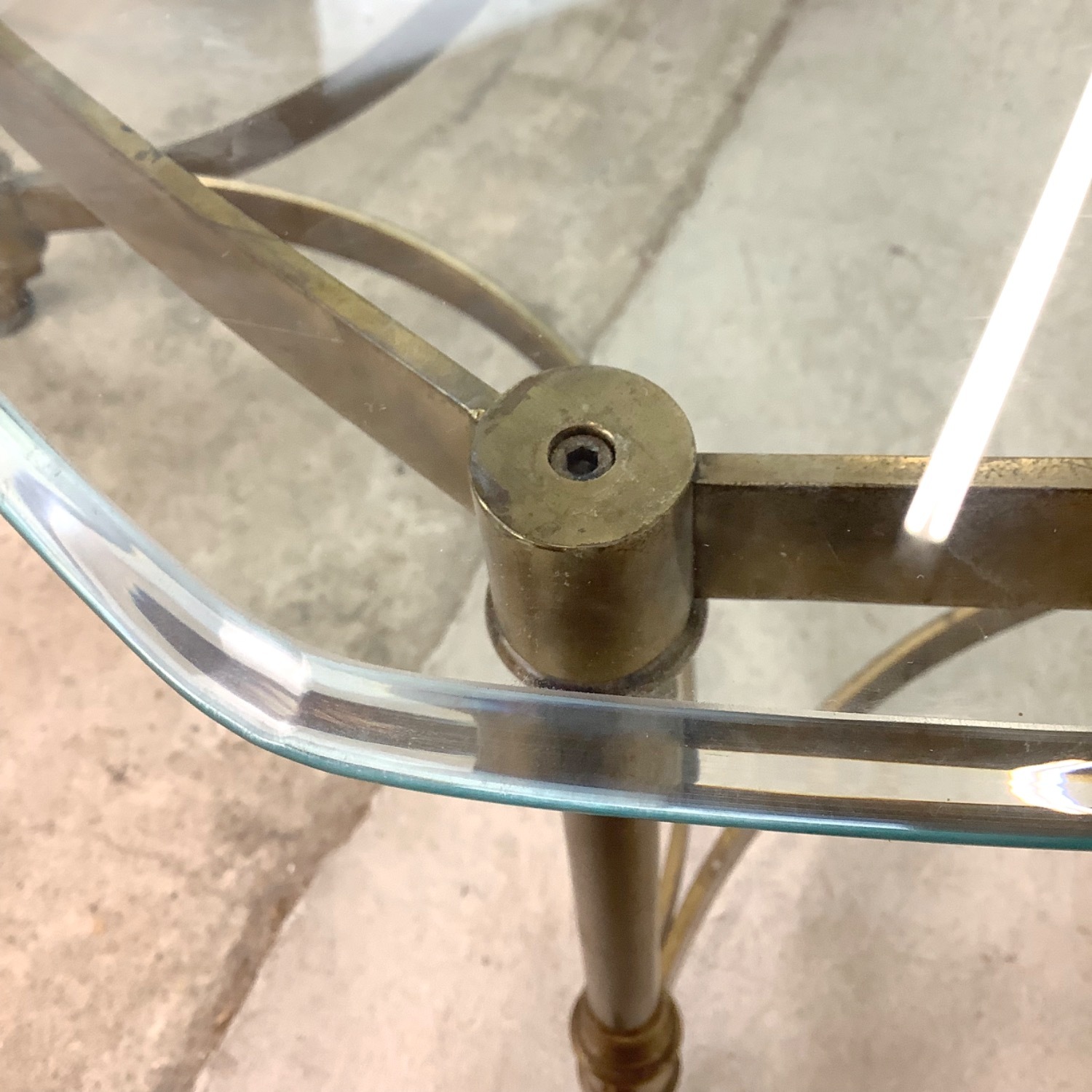 Vintage Modern Brass and Glass Coffee Table - image-7