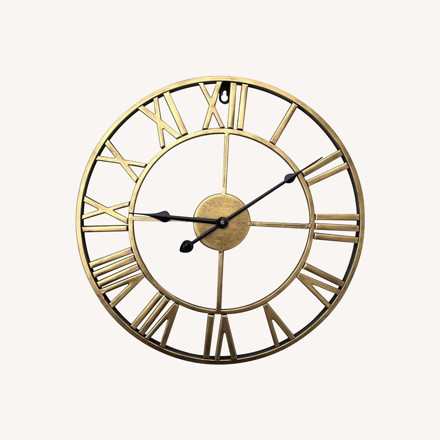 Large Metal Distressed Wall Clock - image-0