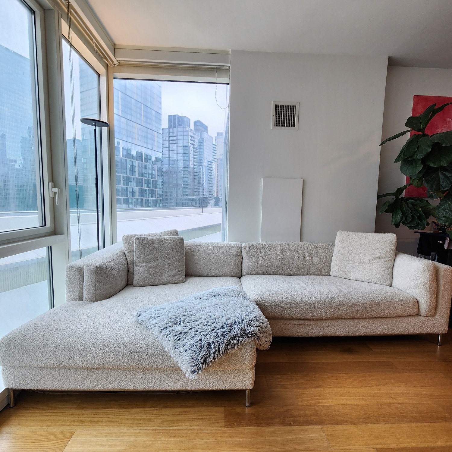 Rove Concept Nico White Boucle Sectional - image-1