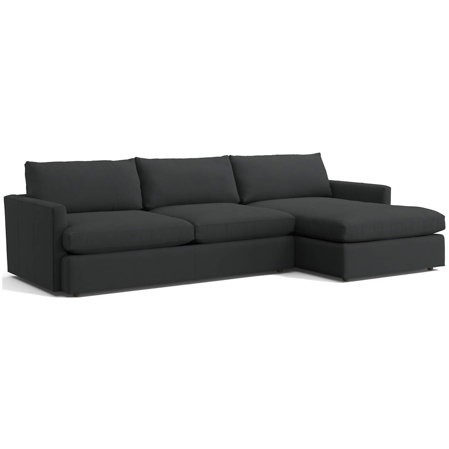 Crate & Barrel Custom Leather Lounge Sectional - image-3