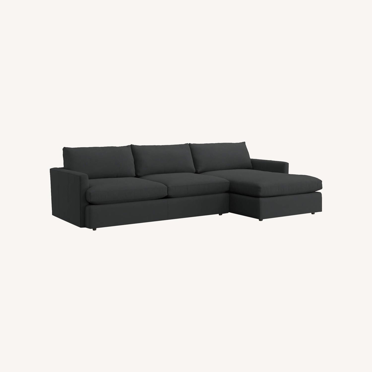 Crate & Barrel Custom Leather Lounge Sectional - image-4