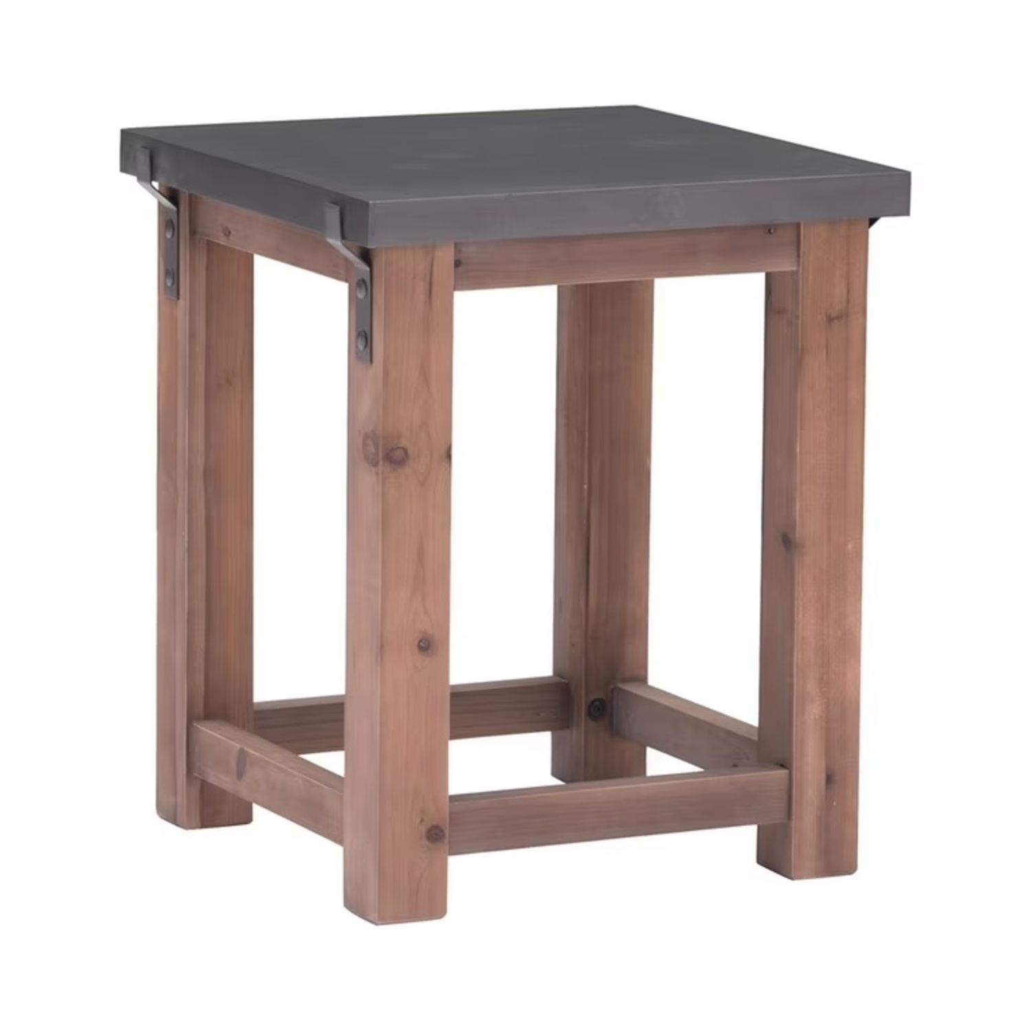 Restoration Hardware Wood & Zinc Side Table - image-0