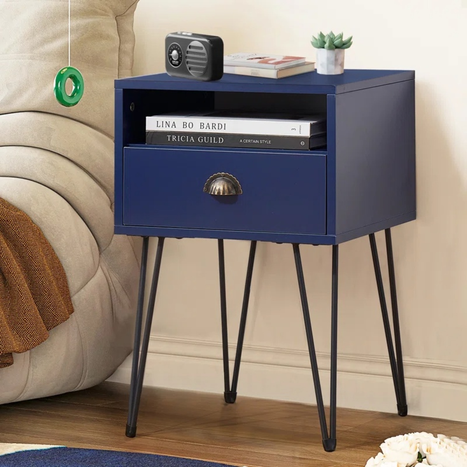 Kempst 23.7"Tall 1 - Drawer Iron Nightstand - image-5