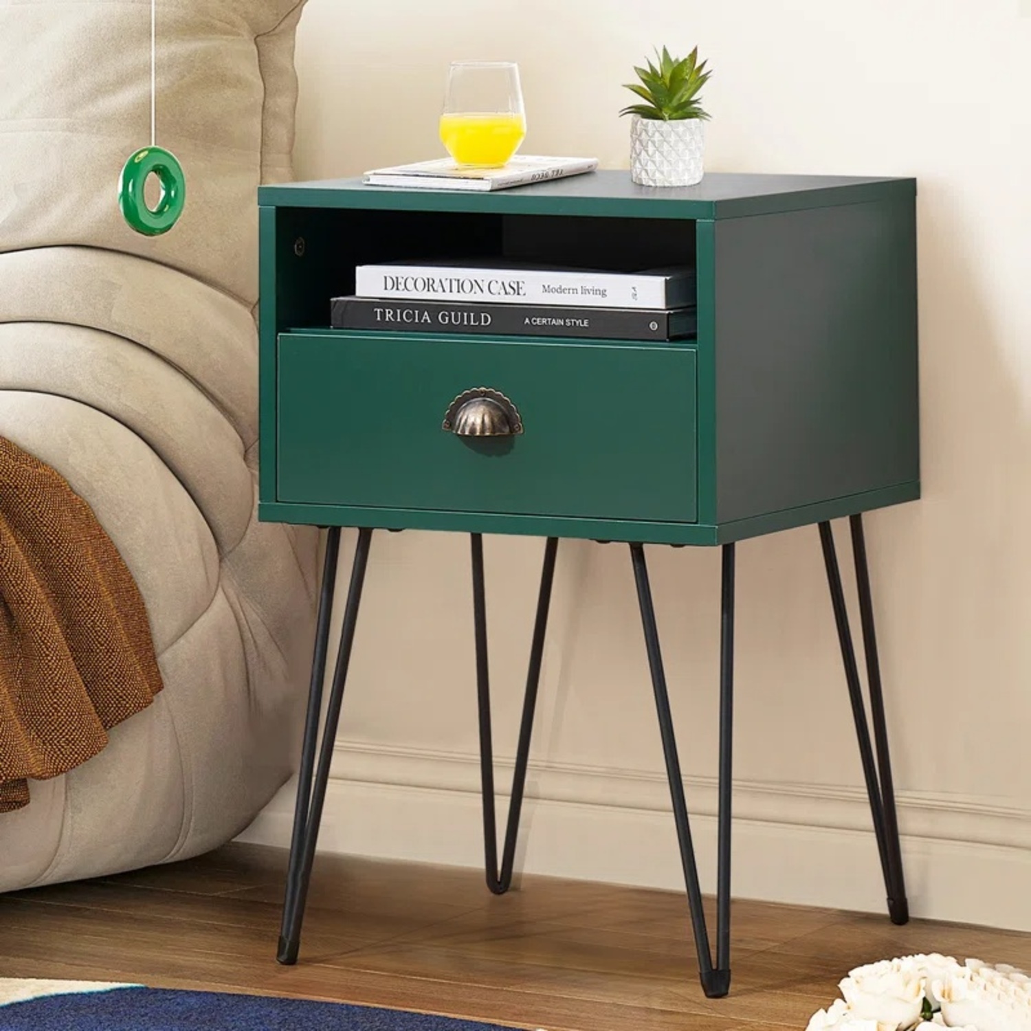 Kempst 23.7"Tall 1 - Drawer Iron Nightstand - image-5