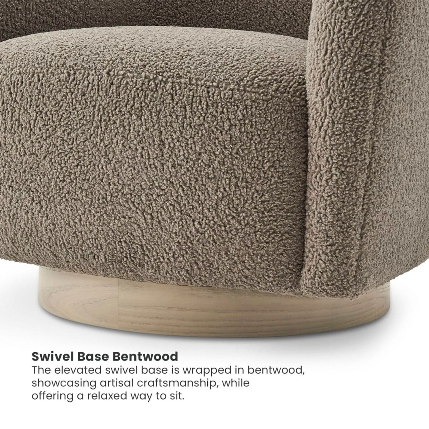 Castelry Collette Sherpa Swivel Armchair in Teddy - image-8