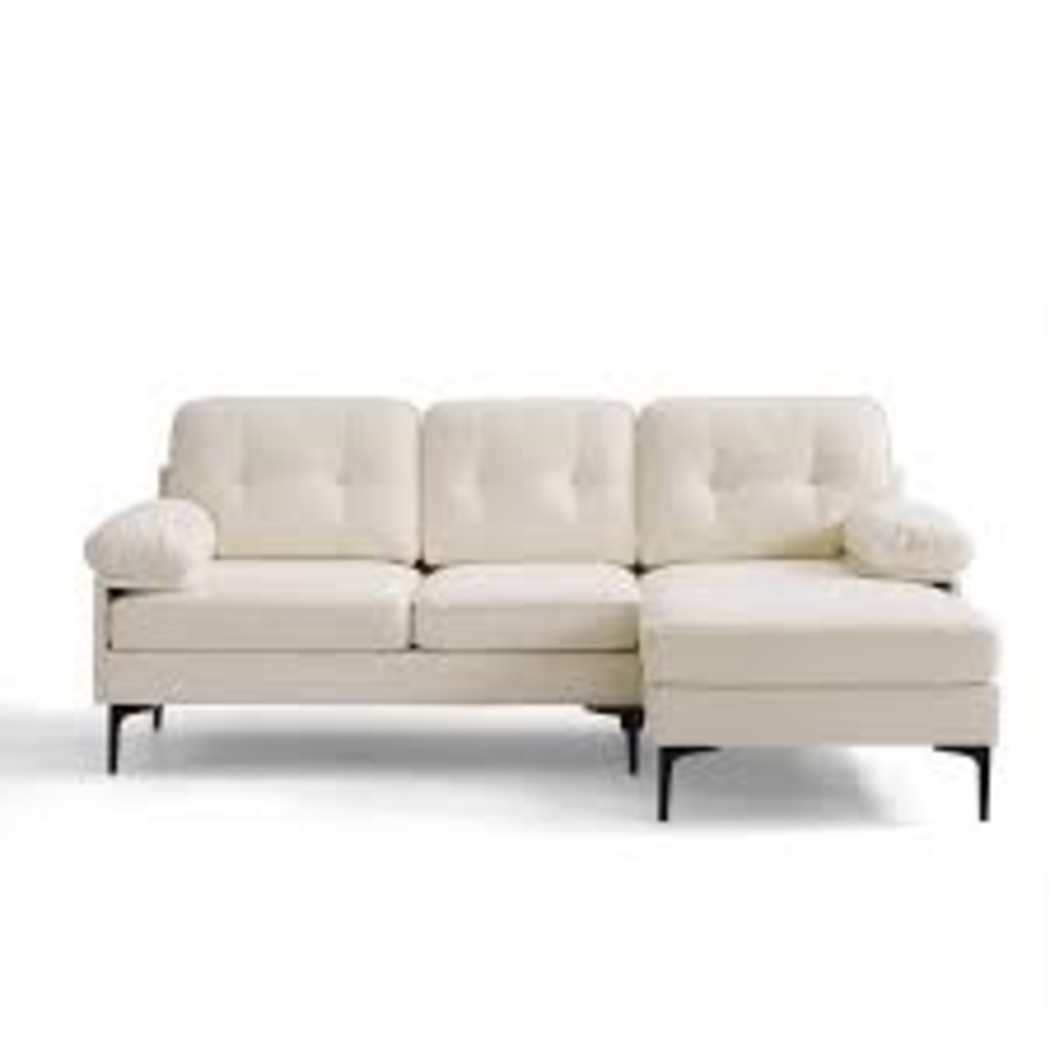 Wayfair Hilmir Cream fabric 3 piece sectional - image-4