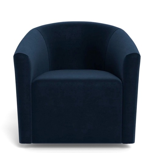 Used Havenly Tegan Modern Navy Velvet Swivel Chair for sale on AptDeco