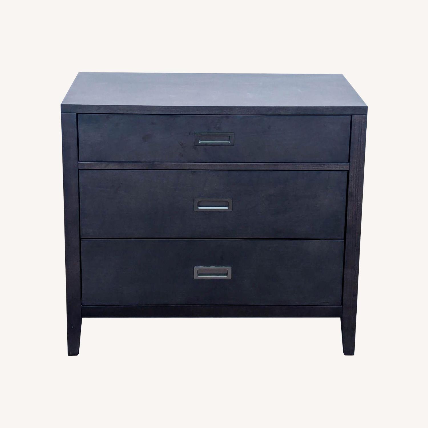 Crate & Barrel Three Drawer Wood Nightstand - image-0