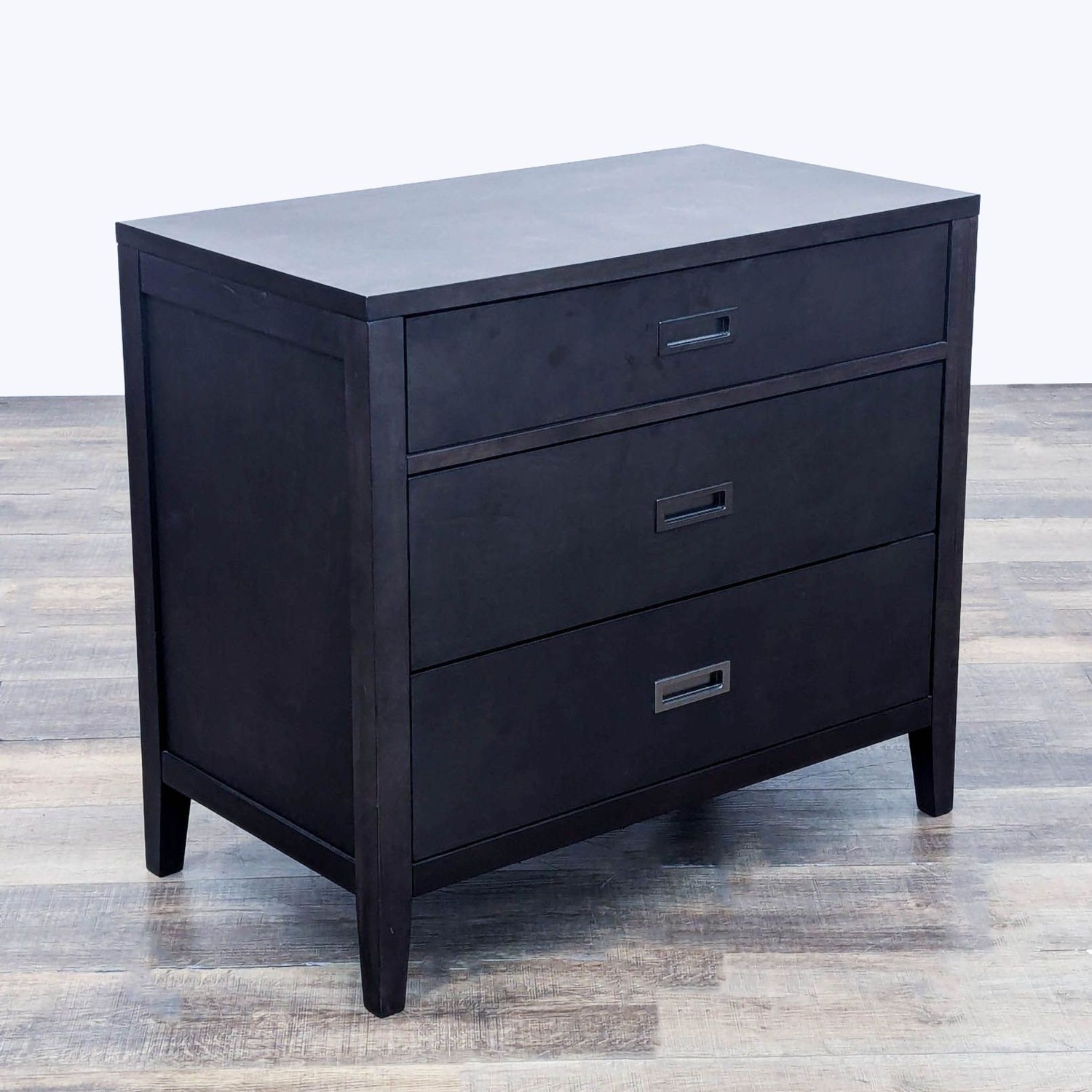 Crate & Barrel Three Drawer Wood Nightstand - image-9