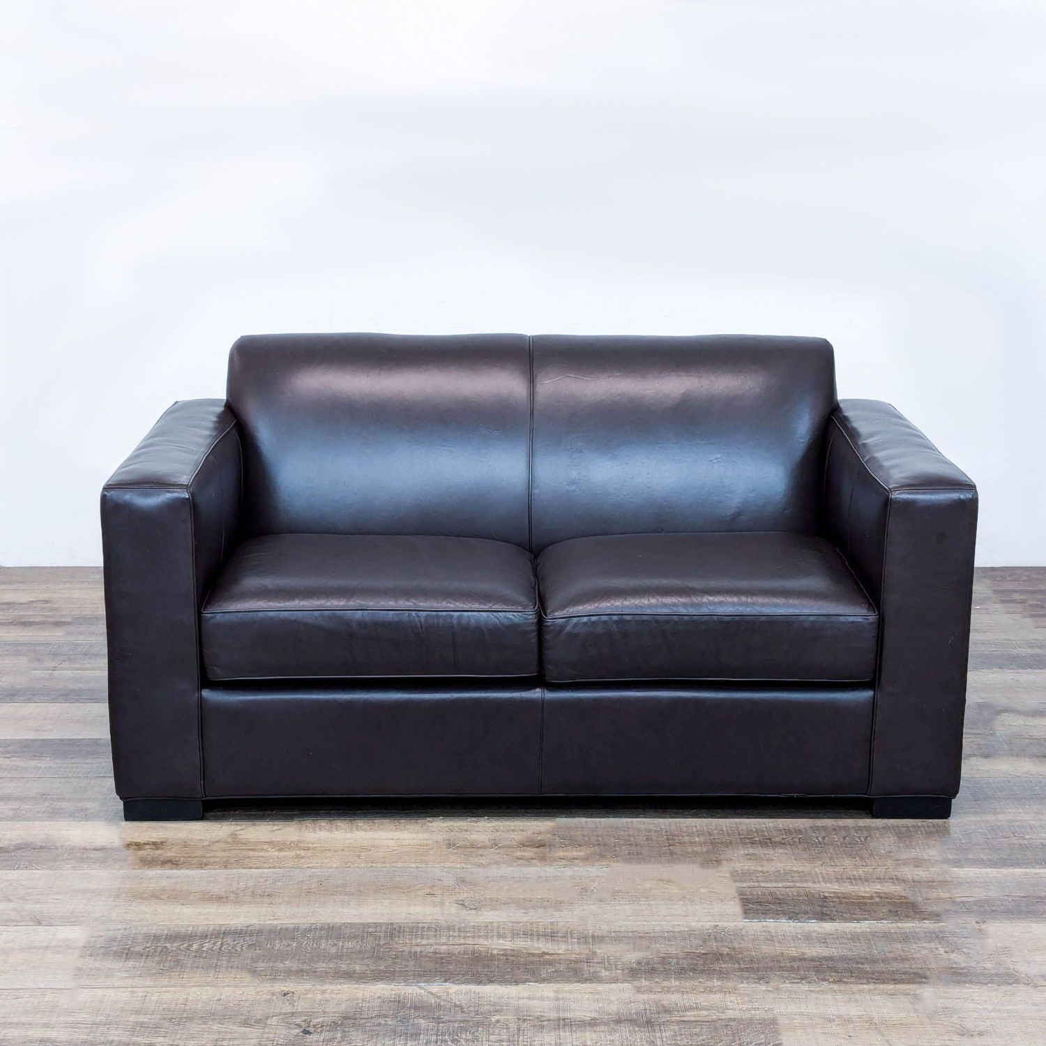 Room & Board Leather Loveseat in Leisure Mocha - image-1
