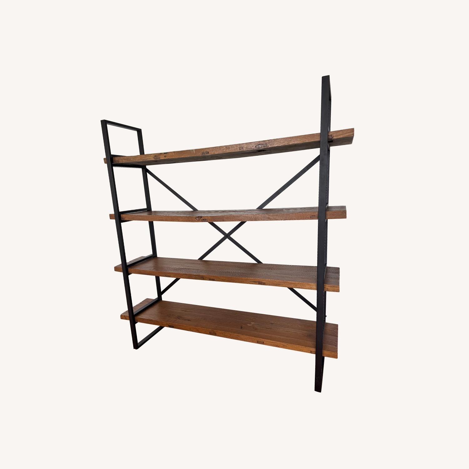 Wood & Iron Bookcase / Wall Unit - image-0