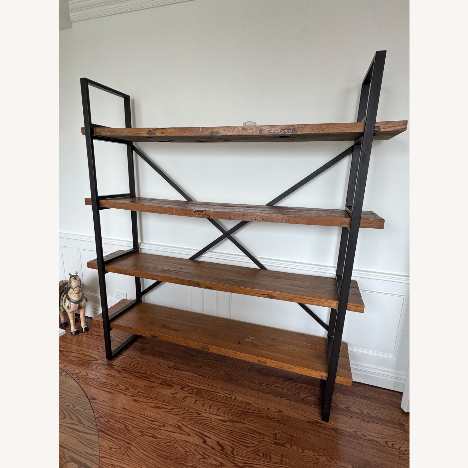 Wood & Iron Bookcase / Wall Unit - image-1