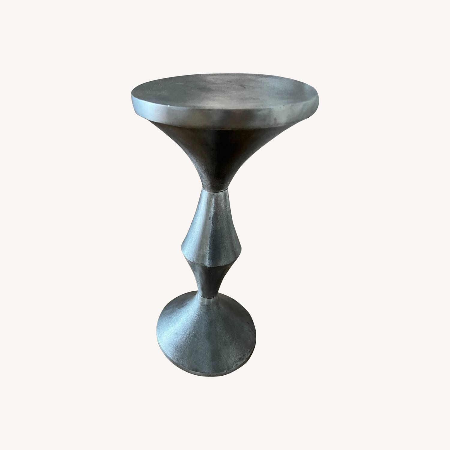 Vintage Geometric Metal Side Table - image-0