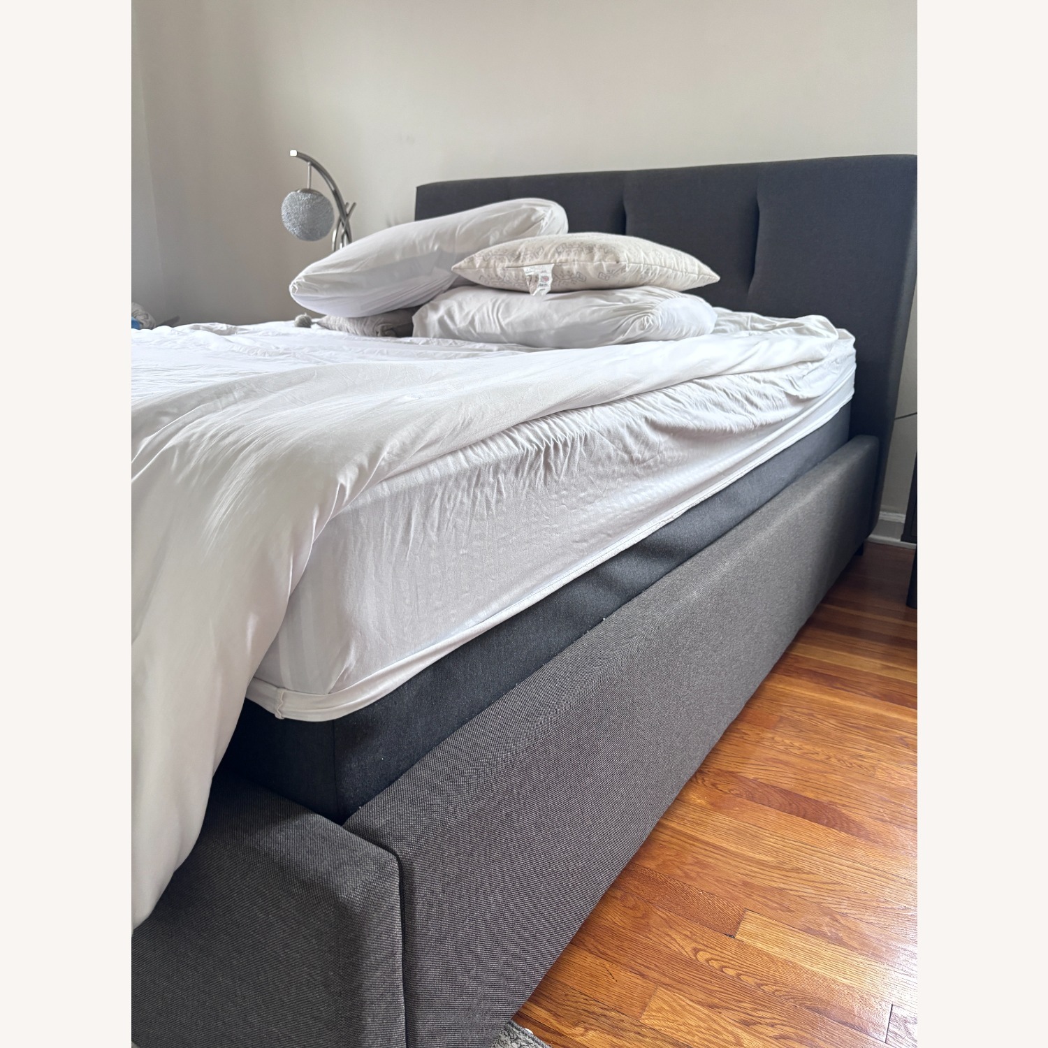 Raymour & Flanigan Lansing Gray Queen Size Headboard and Bedframe - image-2