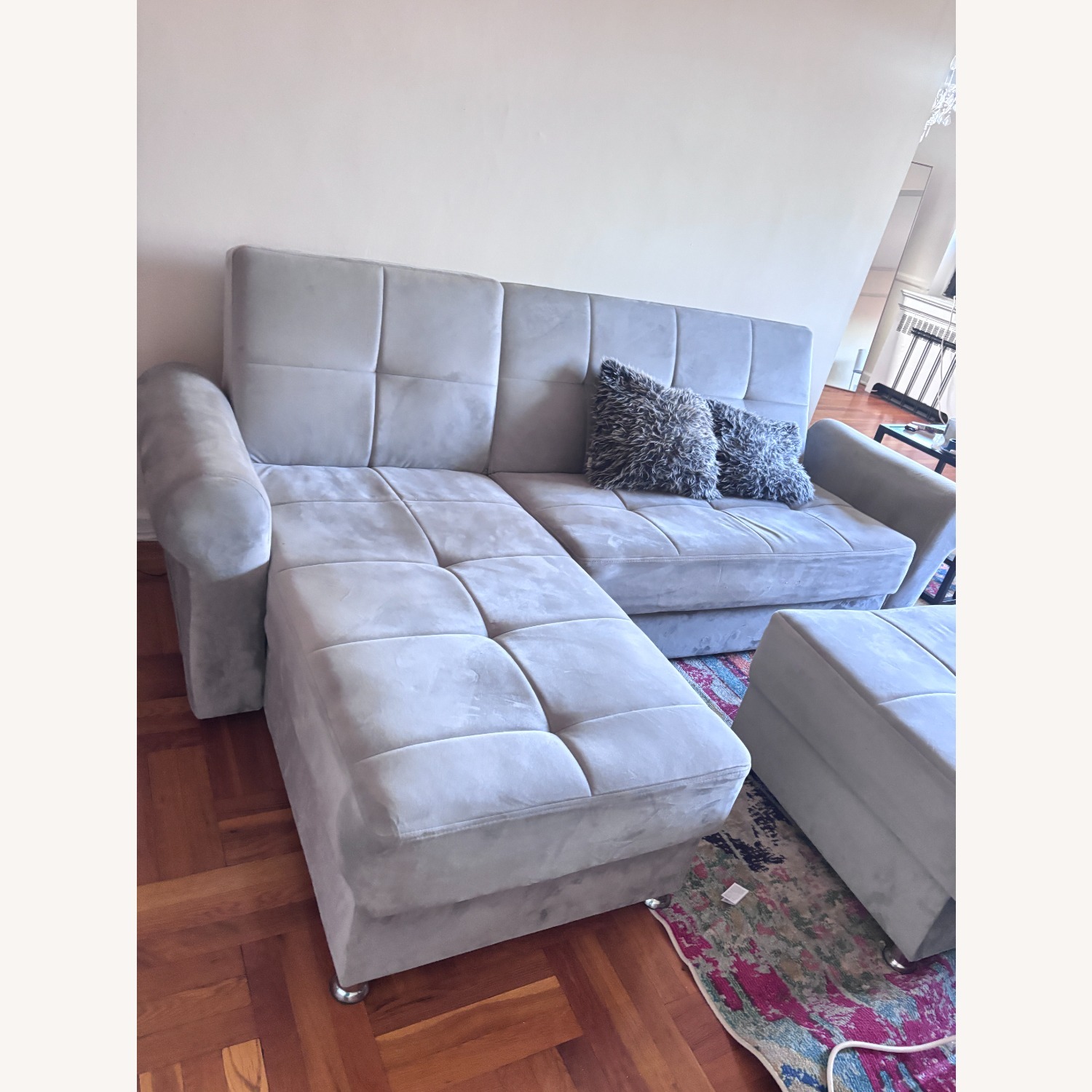 Gray Sectional L/Couch (Sleeper) - image-4