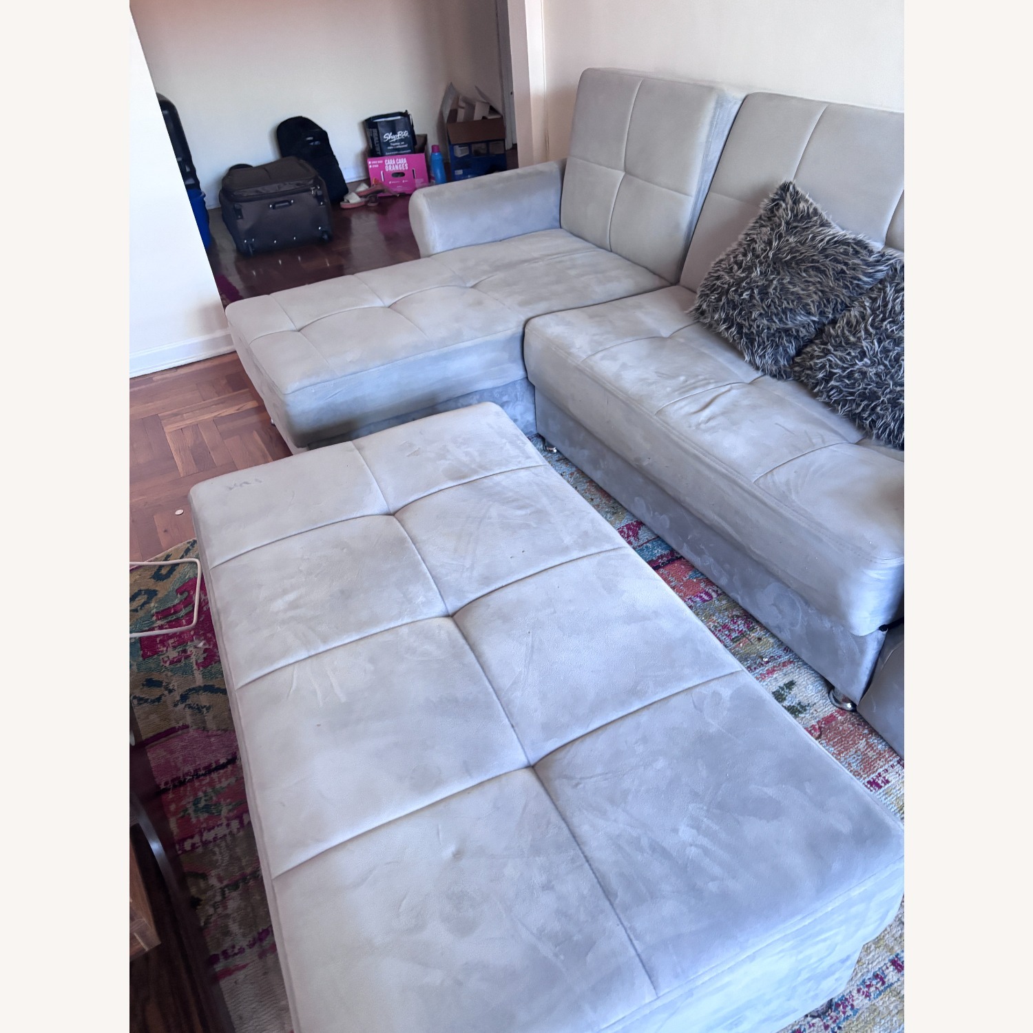 Gray Sectional L/Couch (Sleeper) - image-3