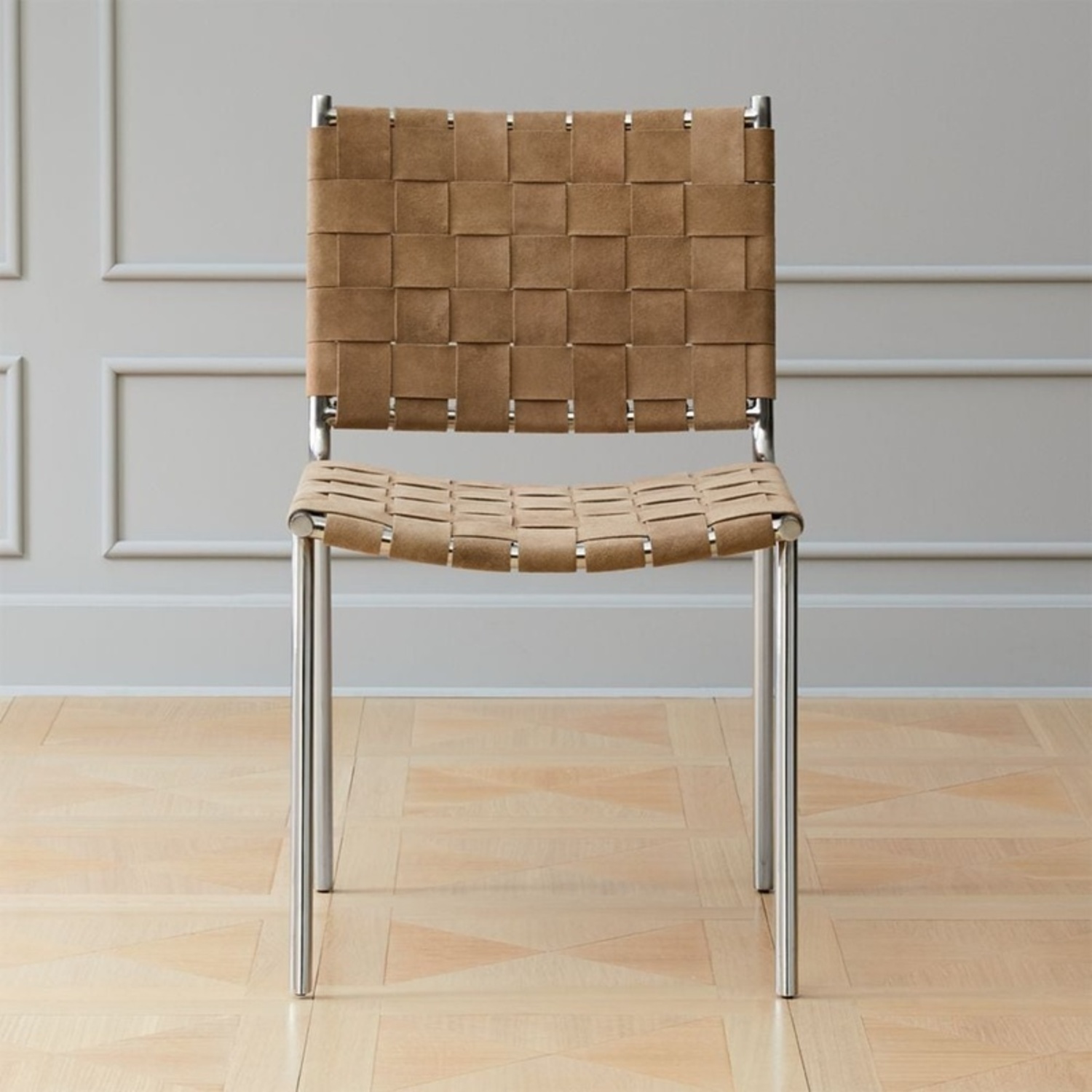CB2 Woven Leather Chair - image-0